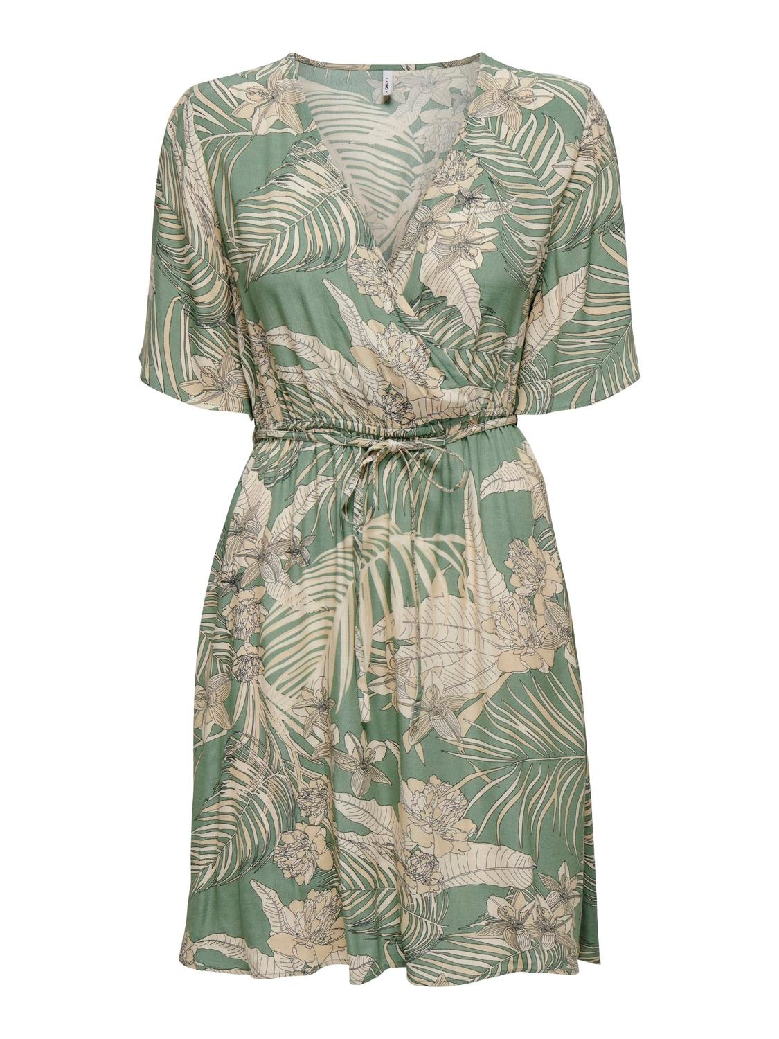 ONLY Druckkleid »ONLPALINA LIFE 2/4 WRAP DRESS PTM«