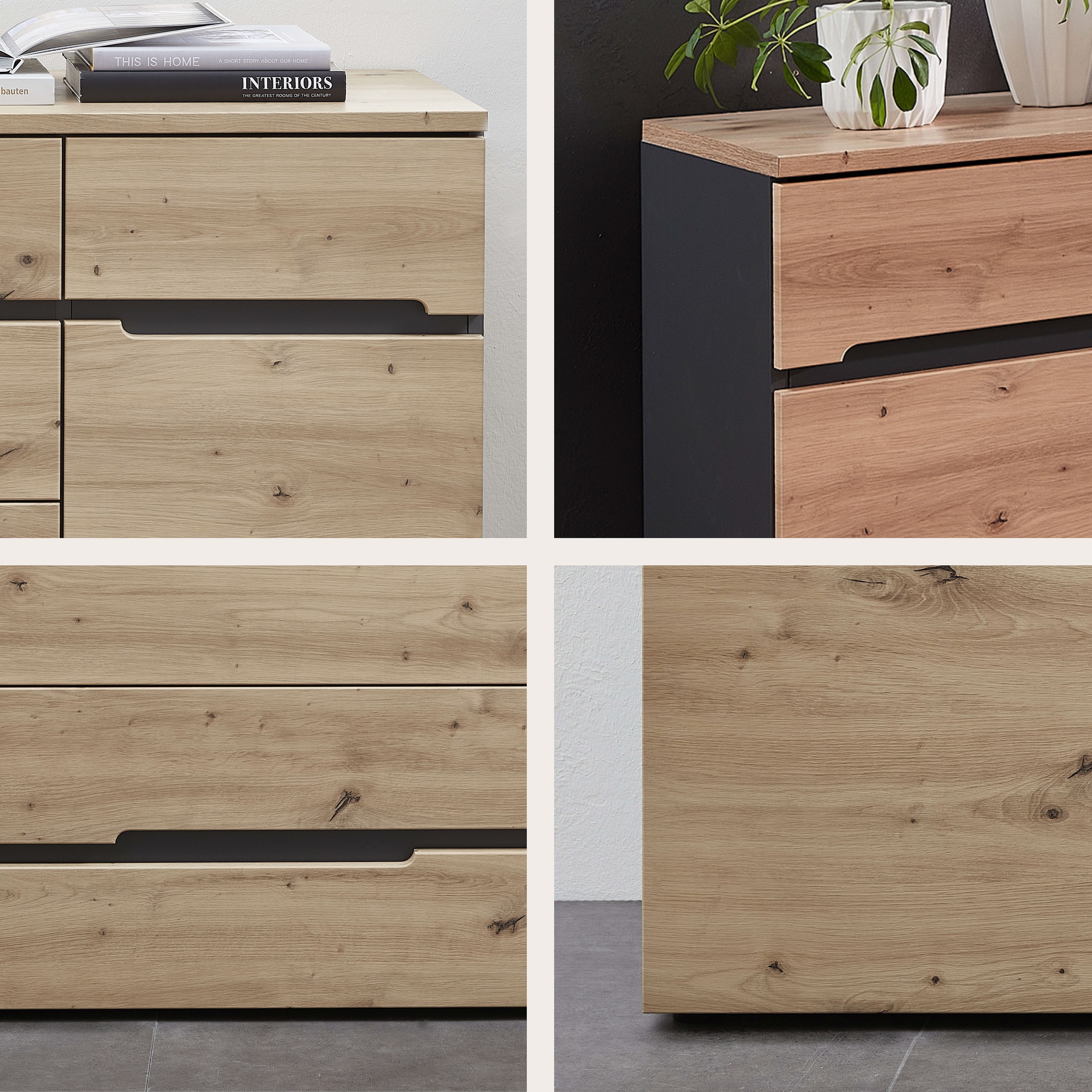 Innostyle Sideboard »MEMPHIS, TOPSELLER!«, (Sideboard, Wohnzimmerschrank), leichte Montage, viel Stauraum