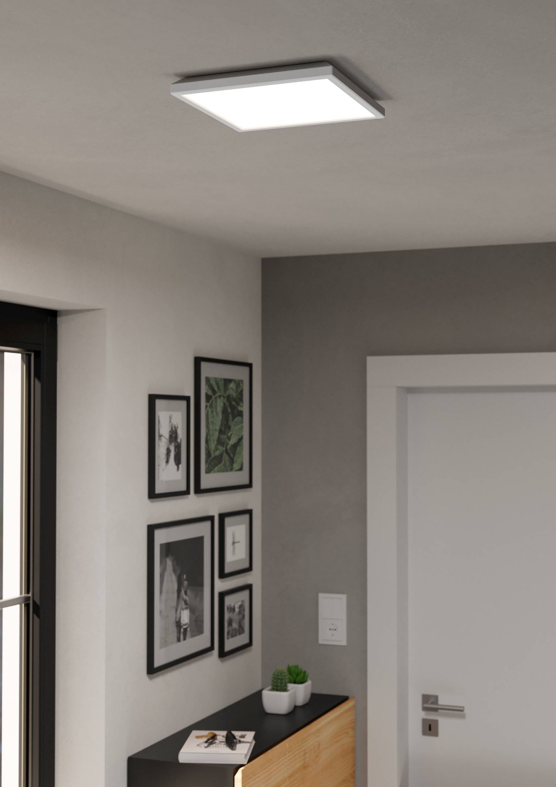 EGLO Deckenleuchte »Rovito-Z Deckenlampe, ZigBee 3.0, Kunststoff, Badezimmerlampe, IP44« LED-Modul 1 Stk. Kaltweiß | RGB Wand-/Deckenleuchte - L29 x B29 x H3 cm - weiß - 13,4W inkl.