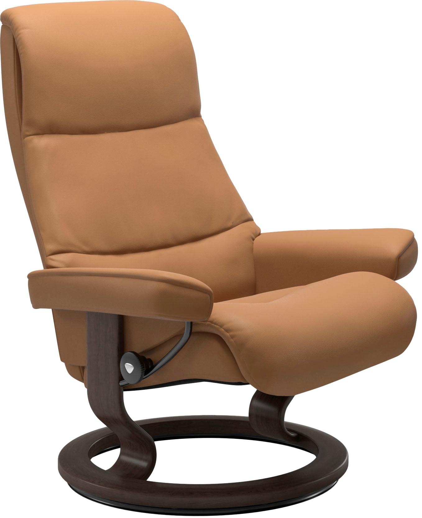 Stressless® Relaxsessel »View«, (Set, Relaxsessel mit Hocker), mit Classic Base, Größe M,Gestell Wenge