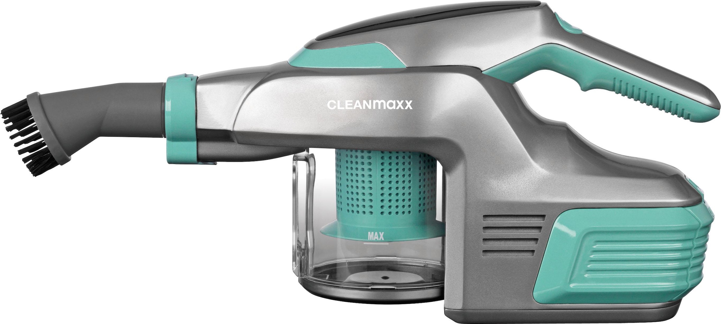 Cleanmaxx Akku Hand Und Stielstaubsauger 2 0 14 8v Turkis Grau 150 Watt Beutellos Online Kaufen Quelle De