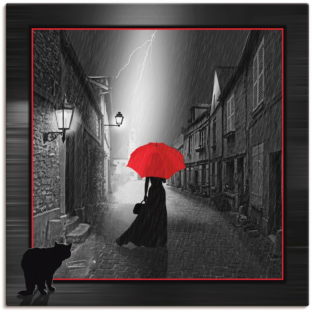 Artland Wandbild »Die Frau mit dem roten Schirm 2«, Frau, (1 St.)