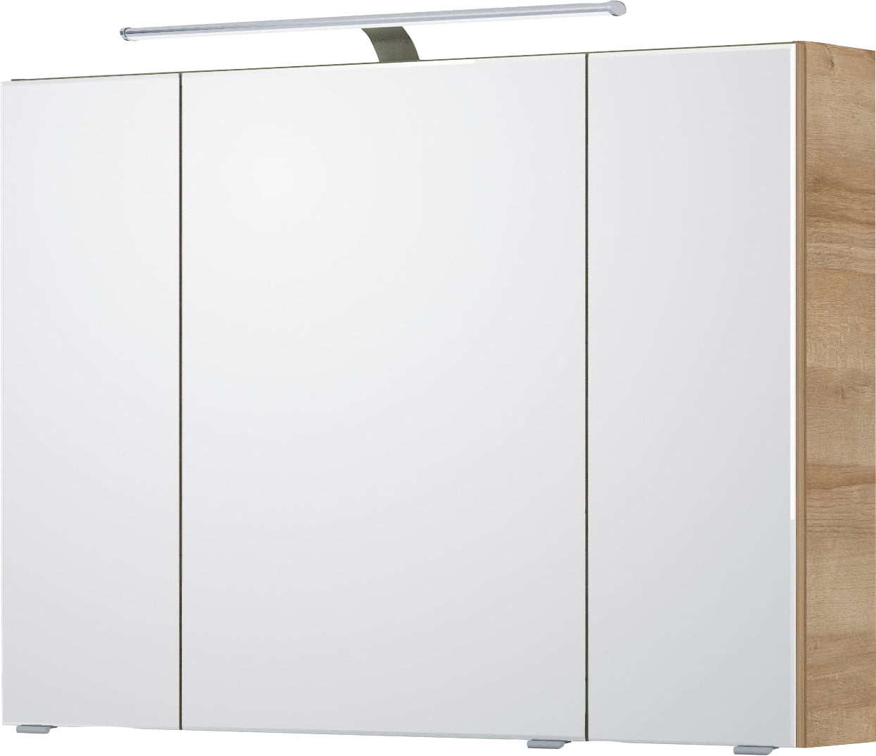Saphir Badmöbel-Set »6005 Sprint 4-teilig, Keramik-Waschtisch mit LED-Spiegelschrank«, (5 St.), Unterschrank, Midischrank, inkl. Türdämpfer, 5 Türen, 5 Schubladen