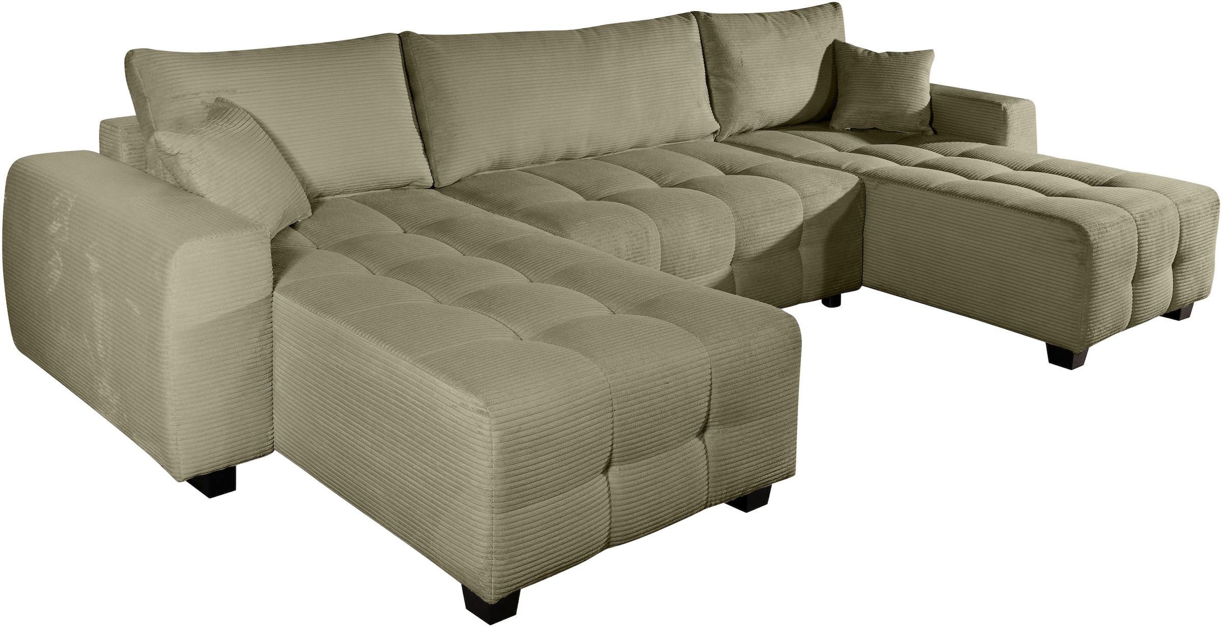 OTTO home Wohnlandschaft »Bella U-Form, B: 314 cm, inkl. Schlaffunktion, auch in Cord« inkl. Bettkasten, Bonellfederkern, extra große Liegefläche: 269x135cm