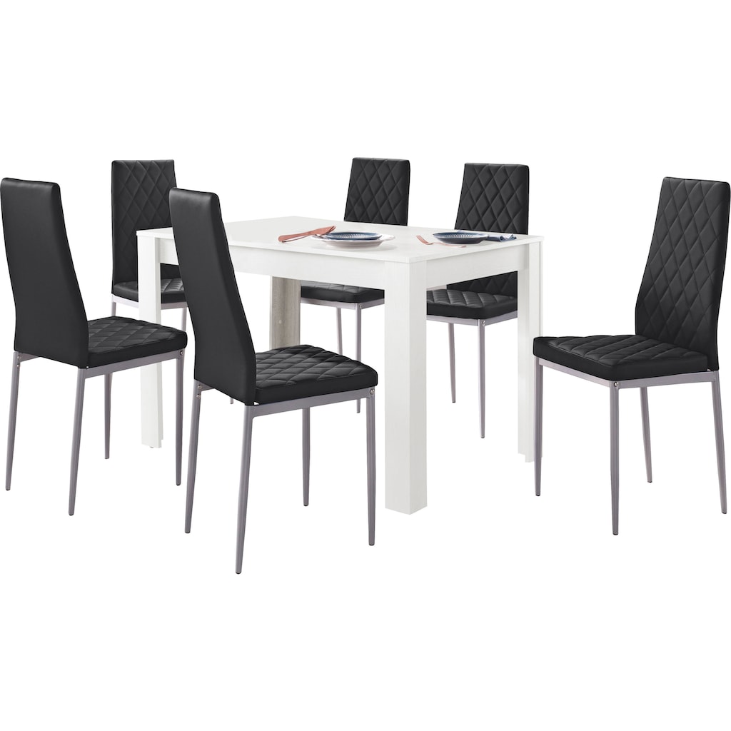 INOSIGN Essgruppe, (Set, 5 tlg.), mit Tisch in Weiß, Breite 120 cm