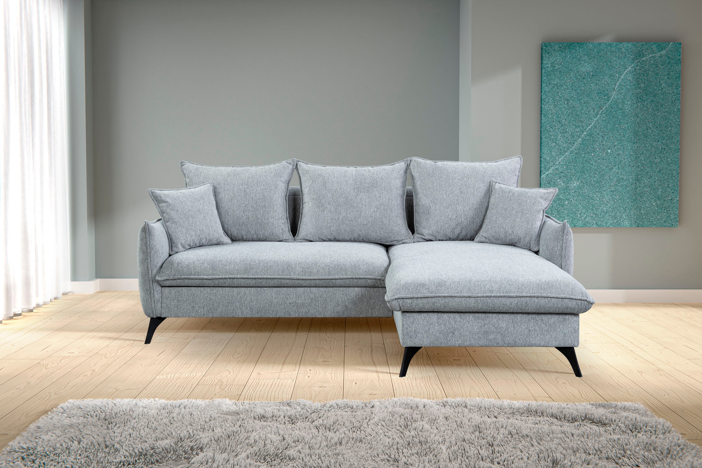 WERK2 Ecksofa "Modica L-Form", Minimalistisches Ecksofa mit Schlaffunktion günstig online kaufen