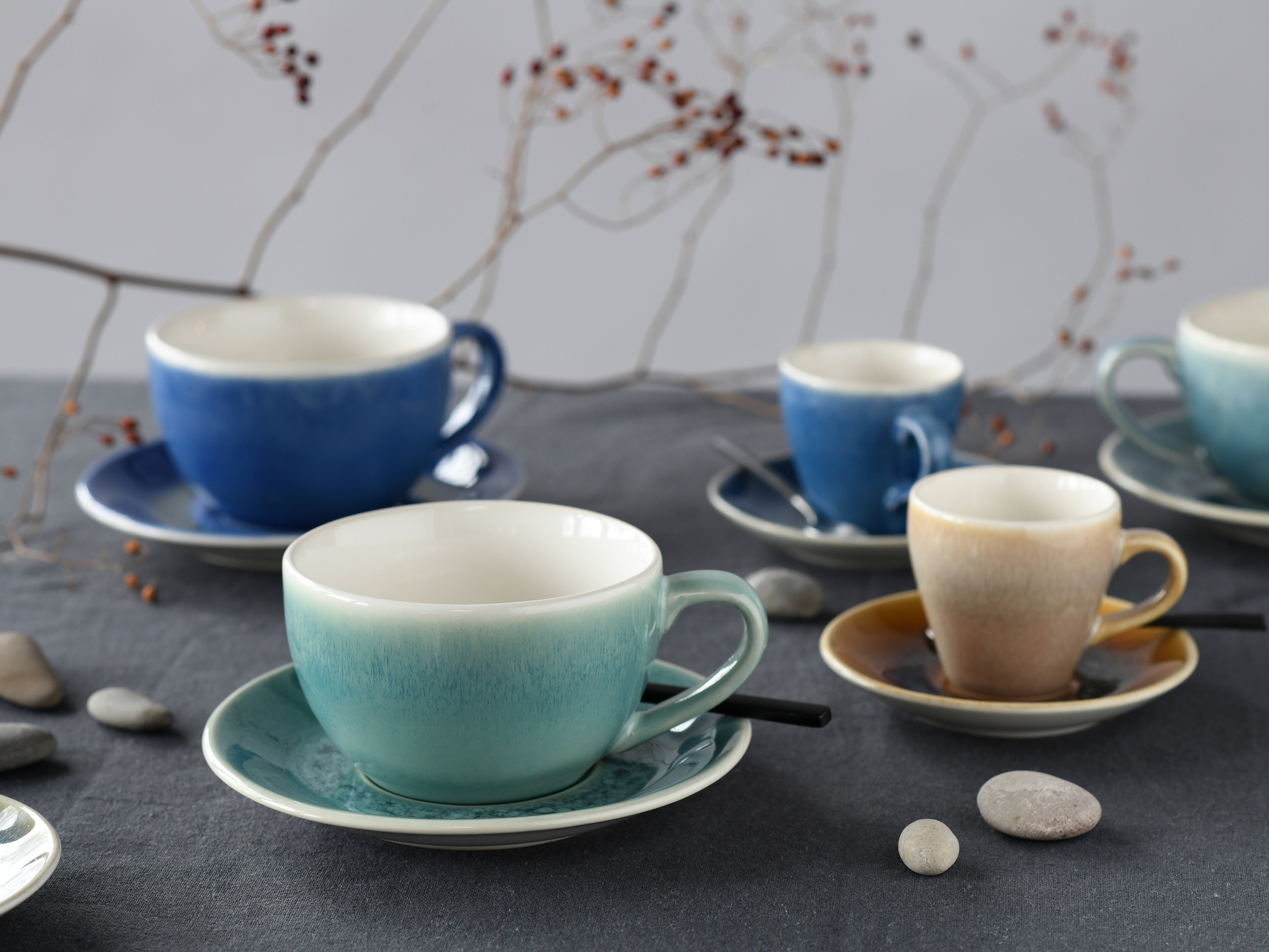 CreaTable Tasse »Caldera Mix, Bistrotassen-Set, 16-tlg.« Reaktivglasur günstig online kaufen