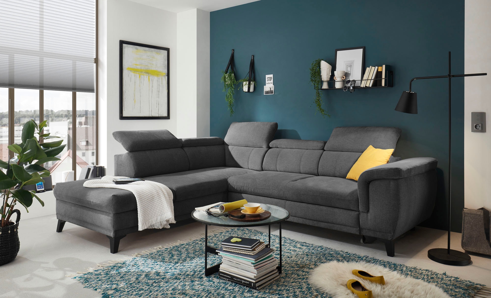 ED EXCITING DESIGN Ecksofa »Albany L-Form«, mit Bettfunktion, Bettkasten & günstig online kaufen
