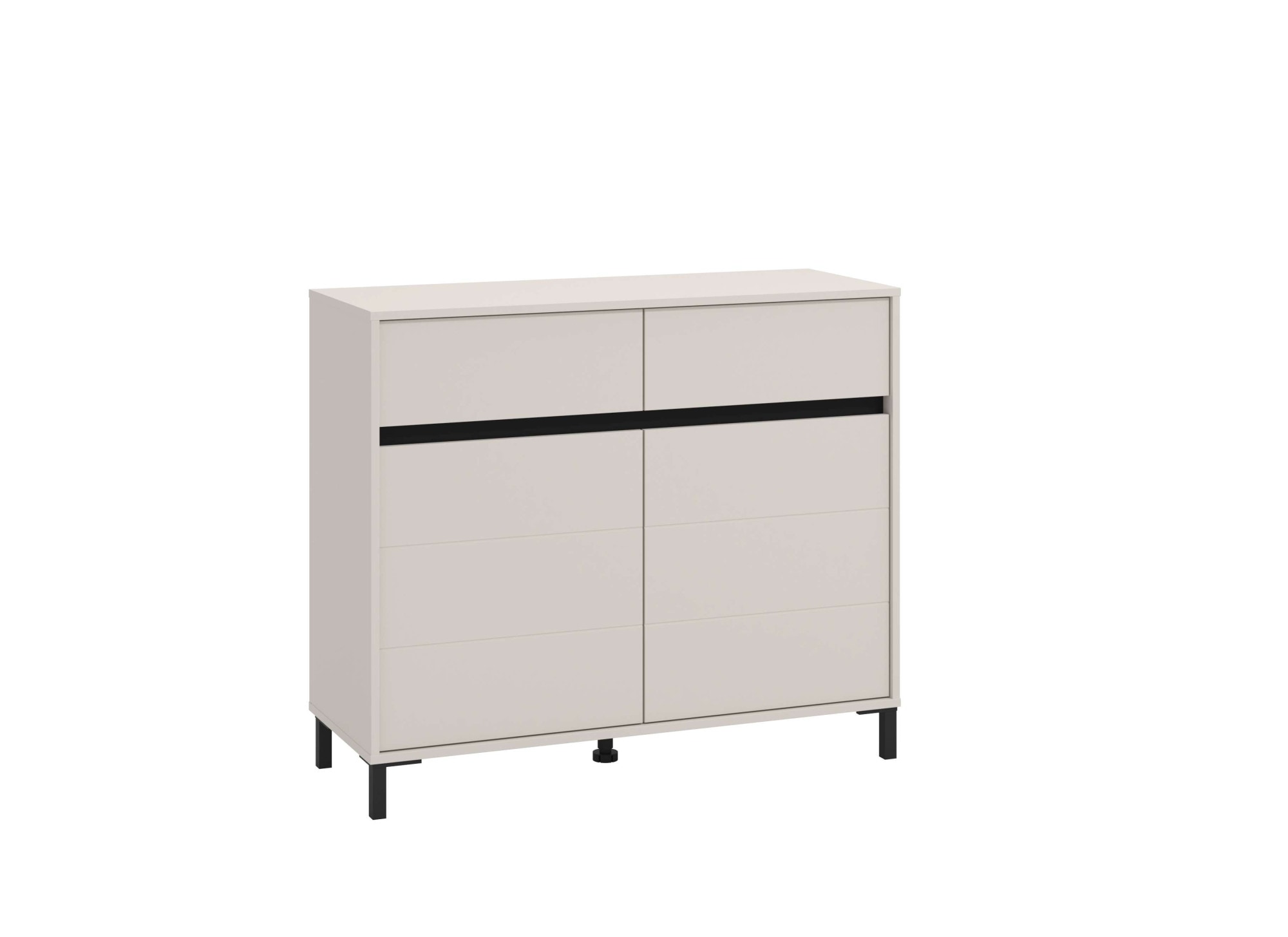 INOSIGN Kommode »Marron für Wohnzimmer, Flur, Schlafzimmer«, Breite 106 cm, mit 2 Schubladen, hinter Türen 4 Fächer