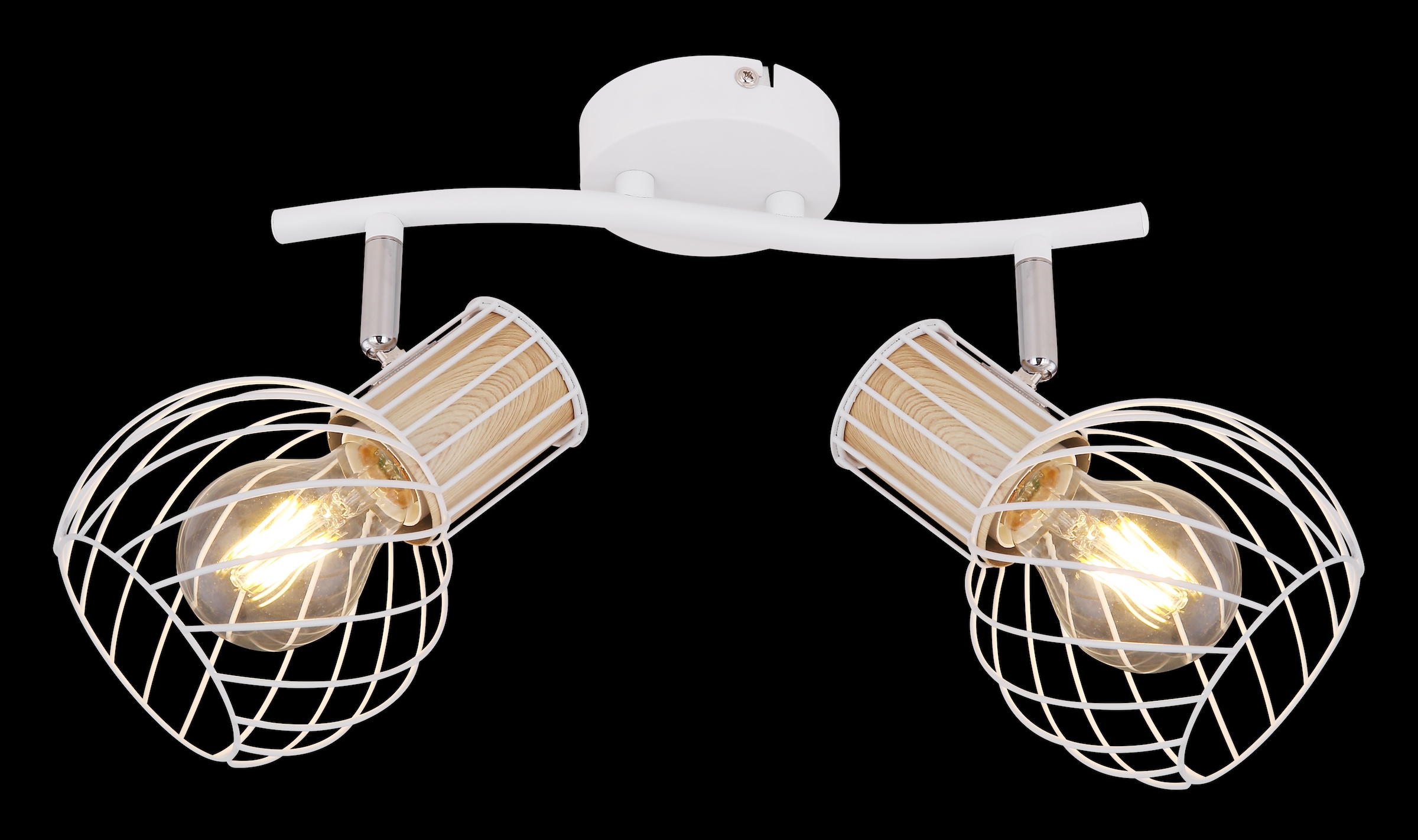 GLOBO LIGHTING Deckenstrahler »LUISE«, Leuchtmittel E27 | ohne Leuchtmittel, Deckenstrahler/weiß/holzoptik/Flur/Wohnzimmer