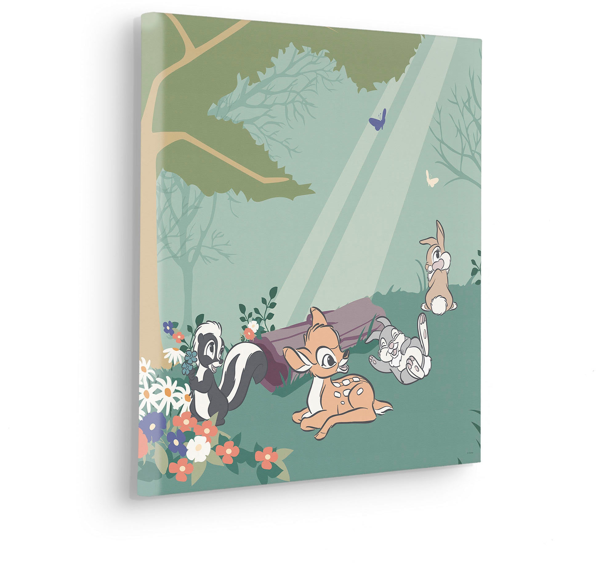 Komar Leinwandbild »Bambi Life in the Forest - Größe 40 x 40 cm«, Disney, (1 St., 40 x 40 cm (Breite x Höhe), Keilrahmenbild mit Echtholzrahmen, Kinderzimmer