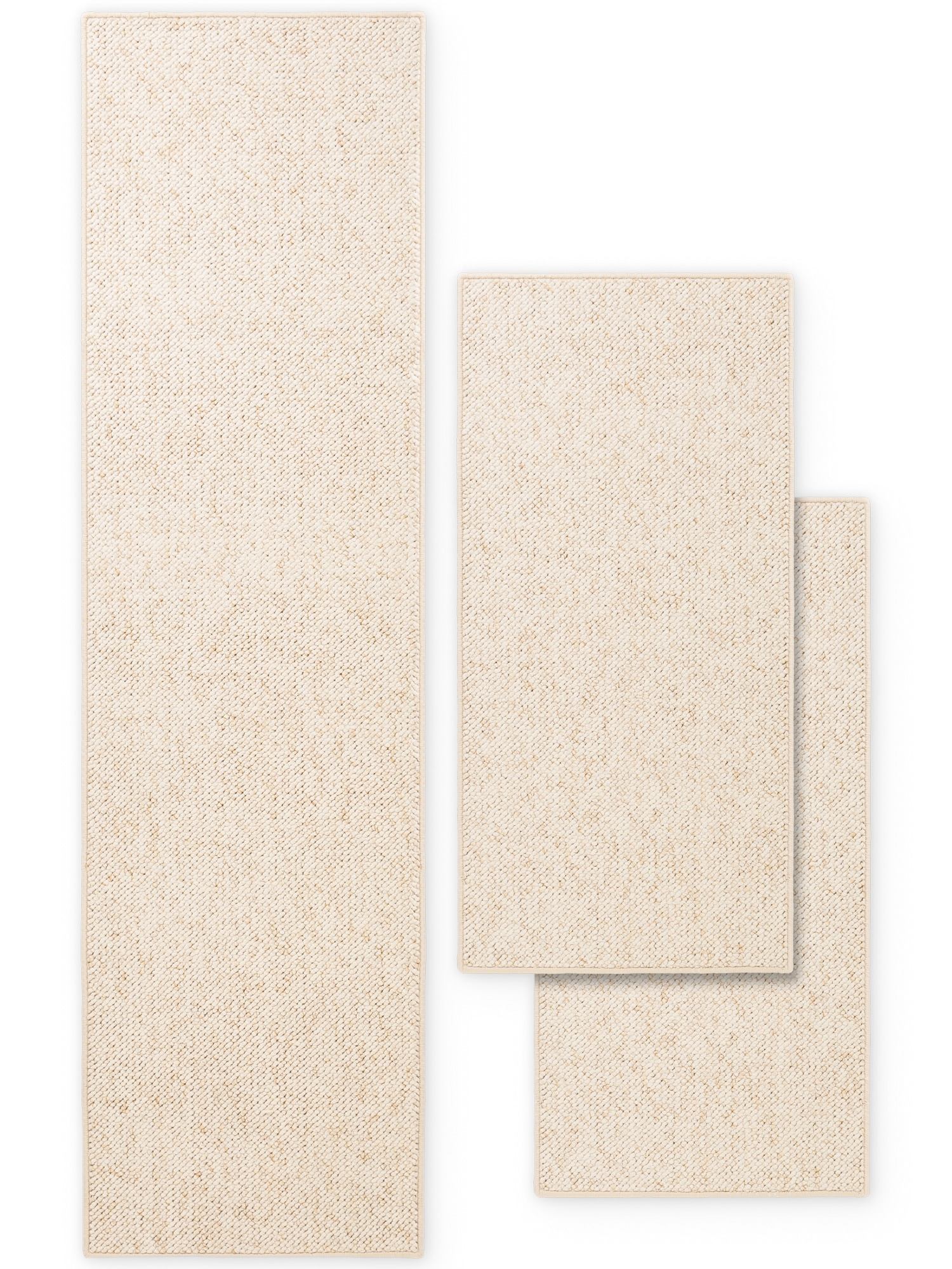 HANSE Home Bettumrandung »Wolly 2« Höhe 12 mm 3 Stk. tlg. Bettvorleger, 3-teiliger Läufer Set, Unifarben, Kurzflor, Bettläufer