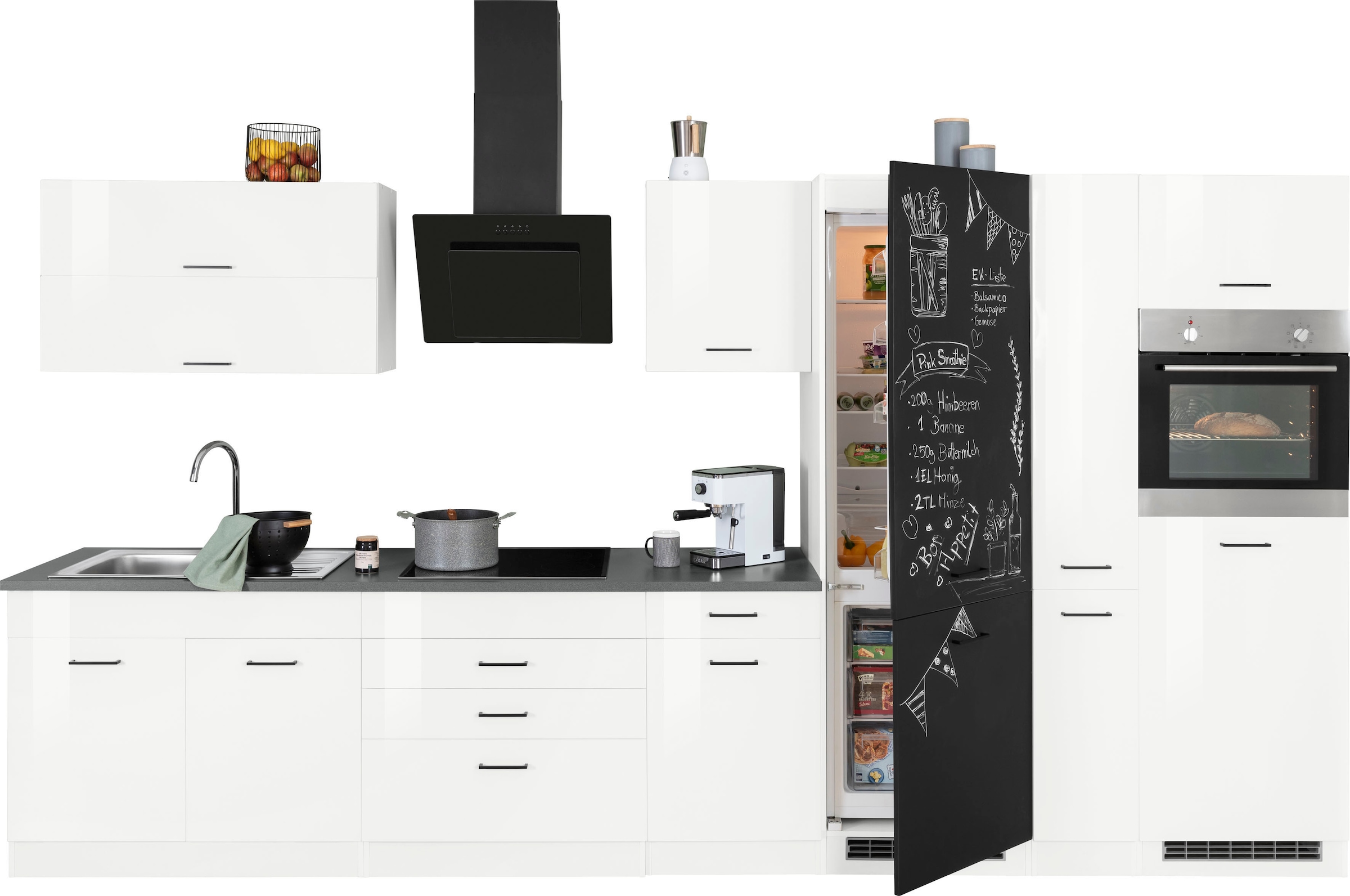 KOCHSTATION Küchenzeile »KS-Trier«, ohne E-Geräte, Breite 380 cm