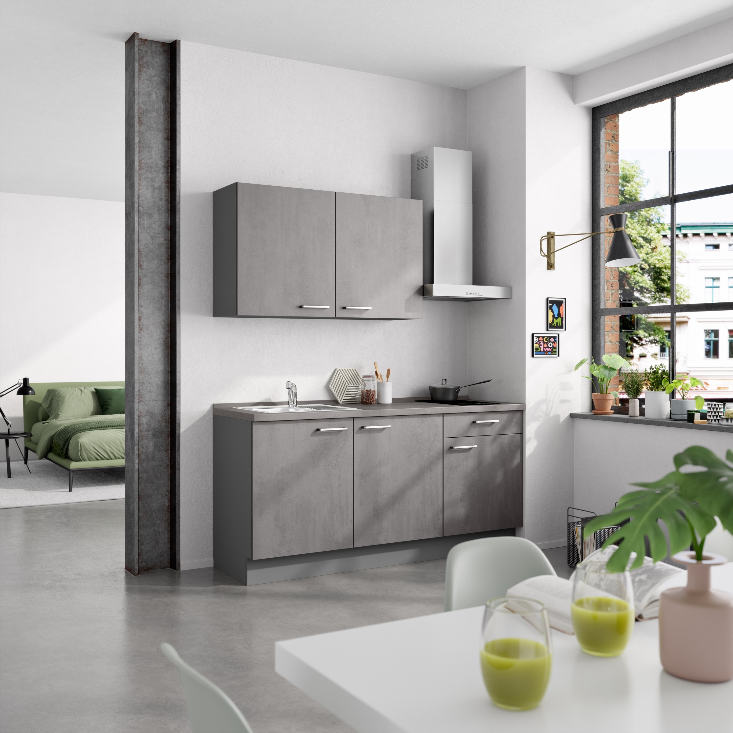 nobilia® Küchenzeile »"Riva I"«, vormontiert, Ausrichtung wählbar, Breite 180 cm, wahlw. mit E-Geräten