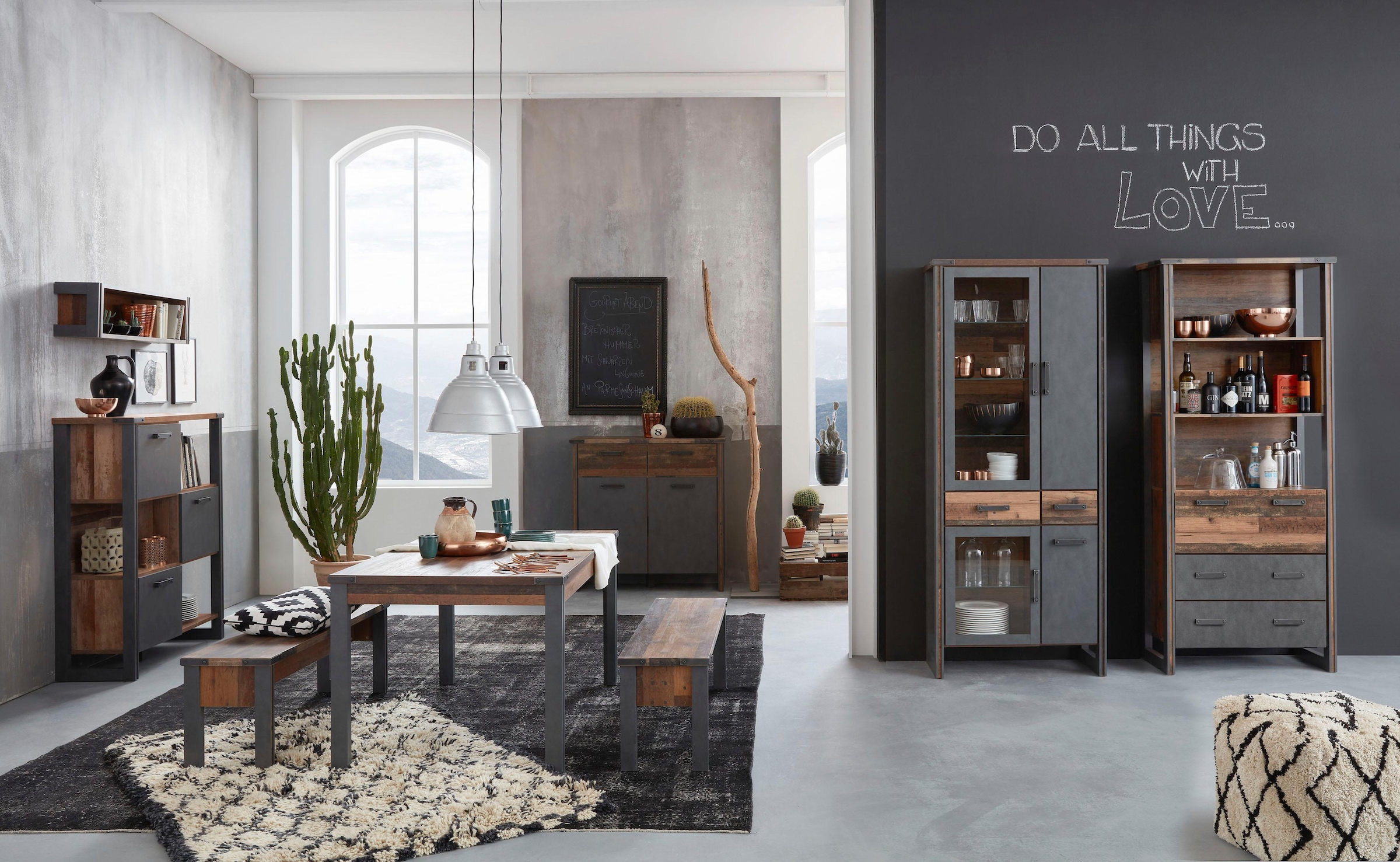 Home affaire Stauraumregal »Bristol«, Höhe 212 cm, mit 2 Schubkästen und 1 Klappe