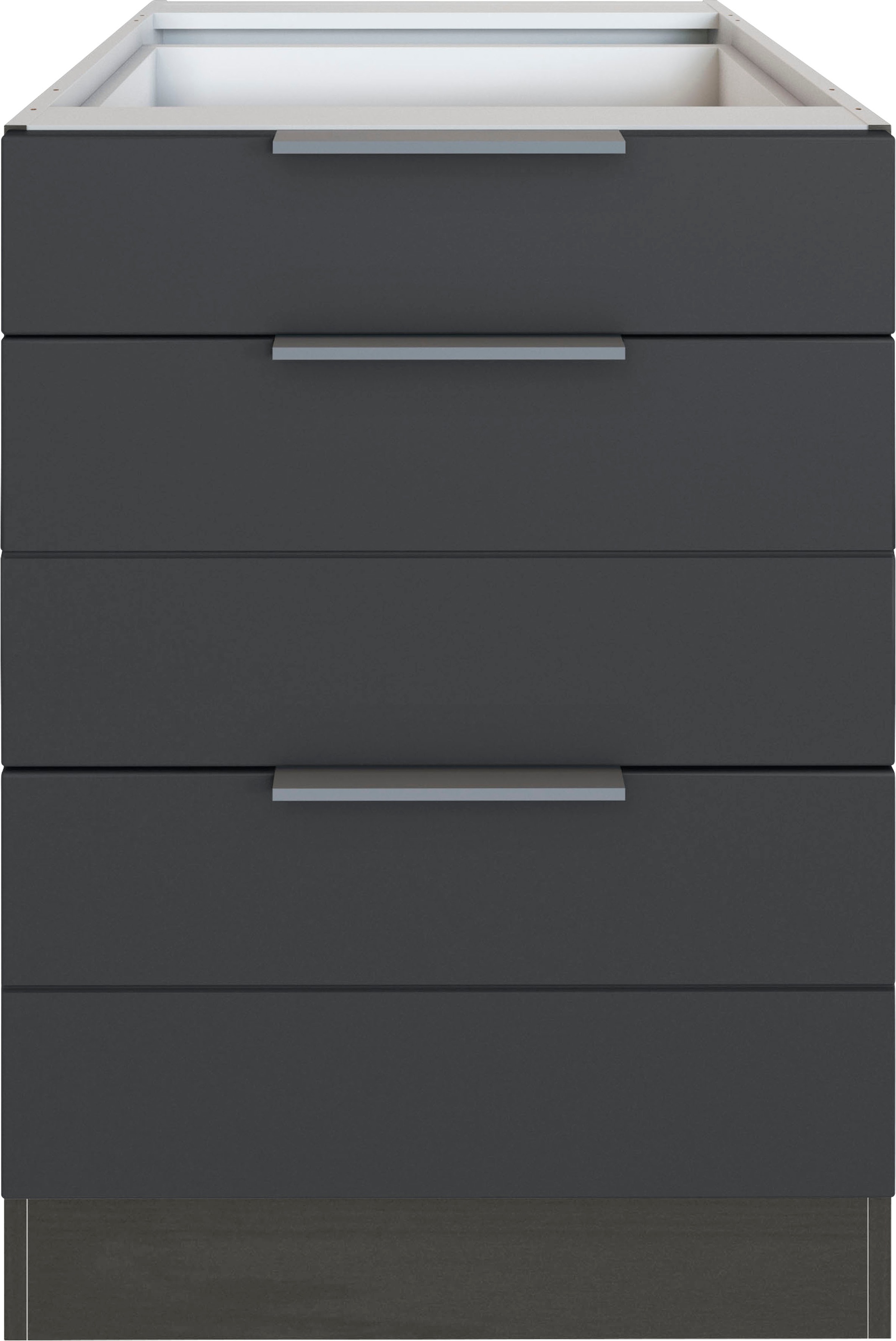 KOCHSTATION Auszugsunterschrank »KS-Luhe«, 60 cm breit, hochwertige MDF-Fronten mit waagerechter Lisene