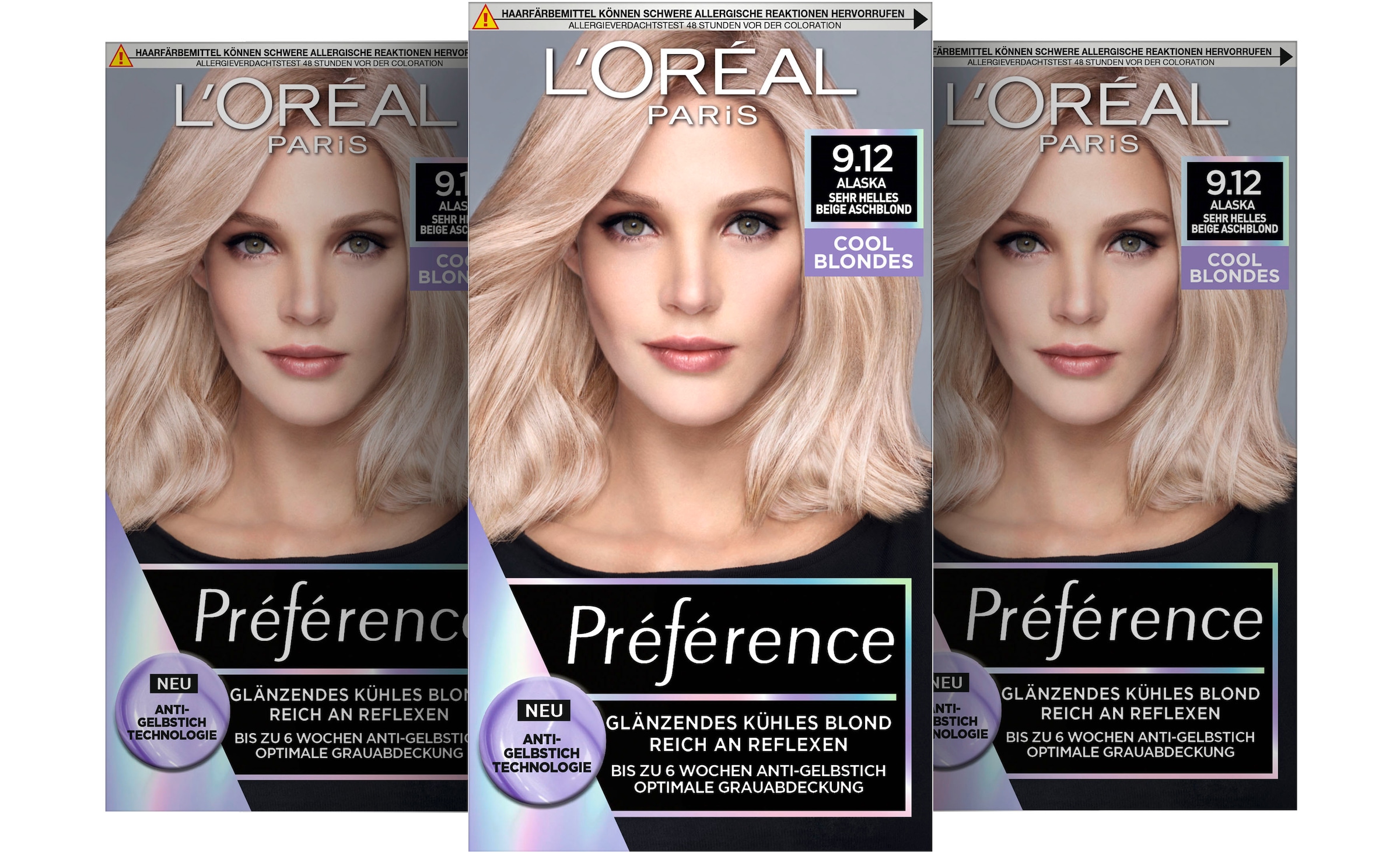 L ORÉAL PARIS Coloration Préférence Cool Blondes Packung 3 tlg