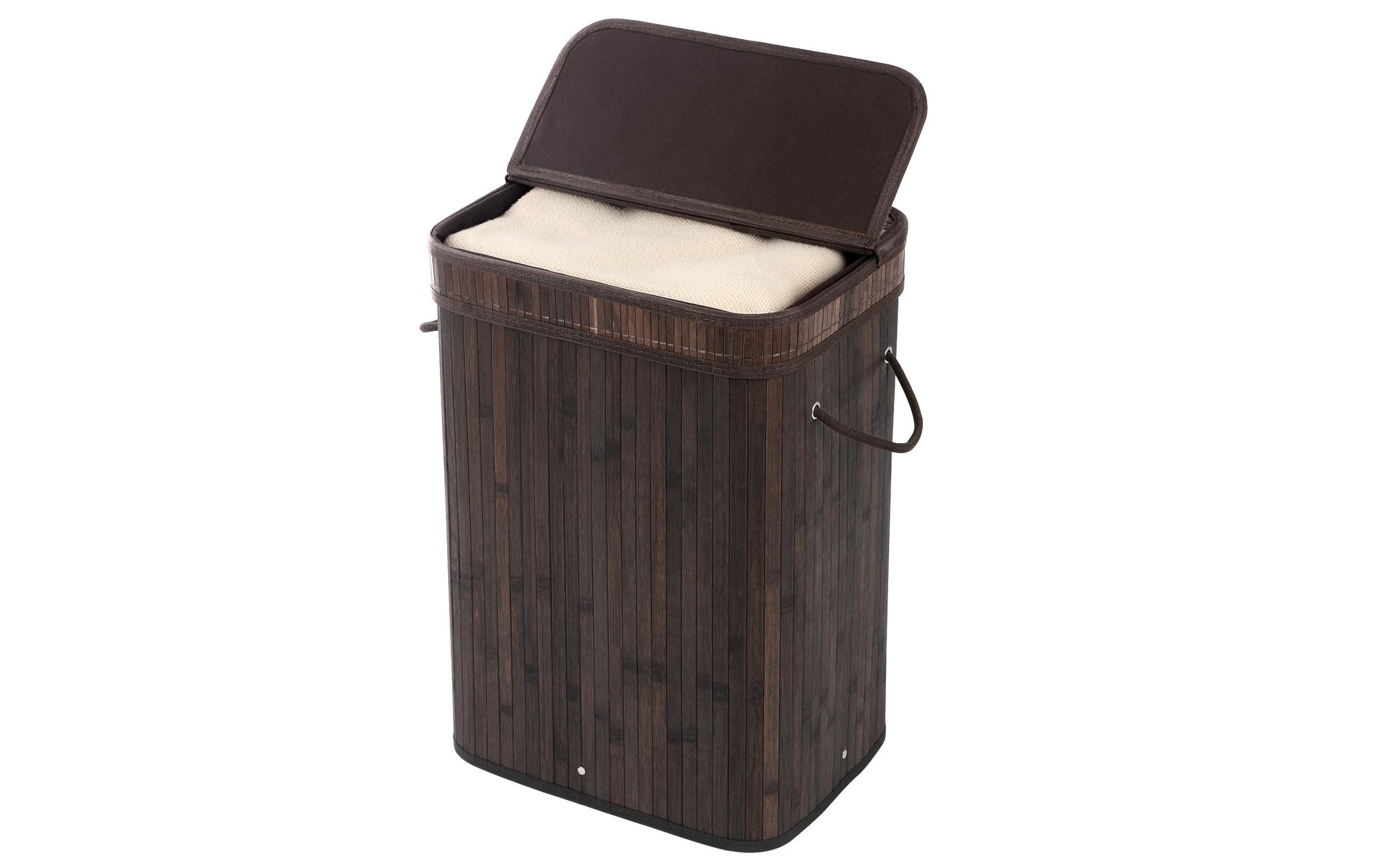 SONGMICS Wäschekorb »für trockene Wäsche 72 l, Dunkelbraun« Holzart: Bambus (China)