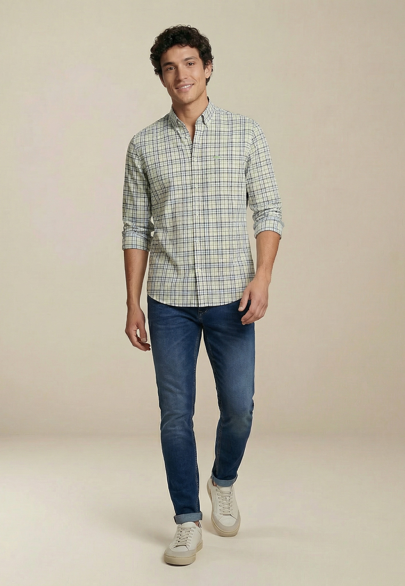 FYNCH-HATTON Karohemd »Multicolor Washed Oxford« normale Passform, aus Baumwolle, mit Karo-Muster, mit Brusttasche