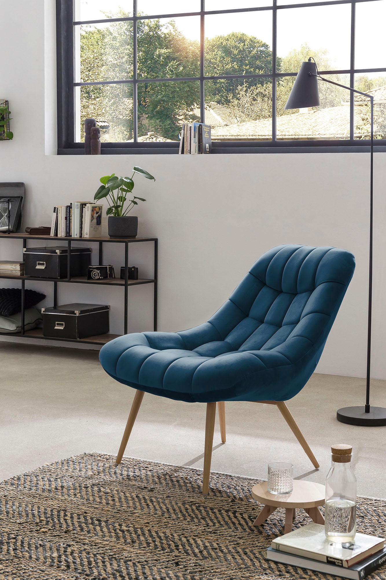 SalesFever Relaxsessel, mit XXL-Steppung, mit schwarzen oder naturfarbenen günstig online kaufen