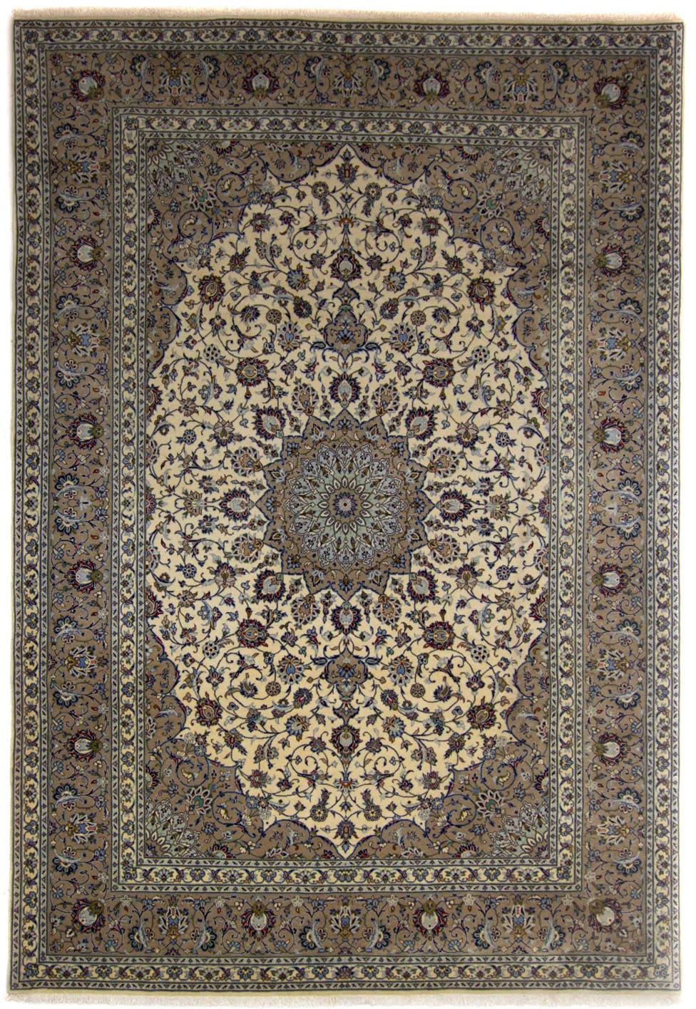 morgenland Wollteppich »Keshan Medaillon Beige chiaro 354 x 240 cm«, rechte günstig online kaufen