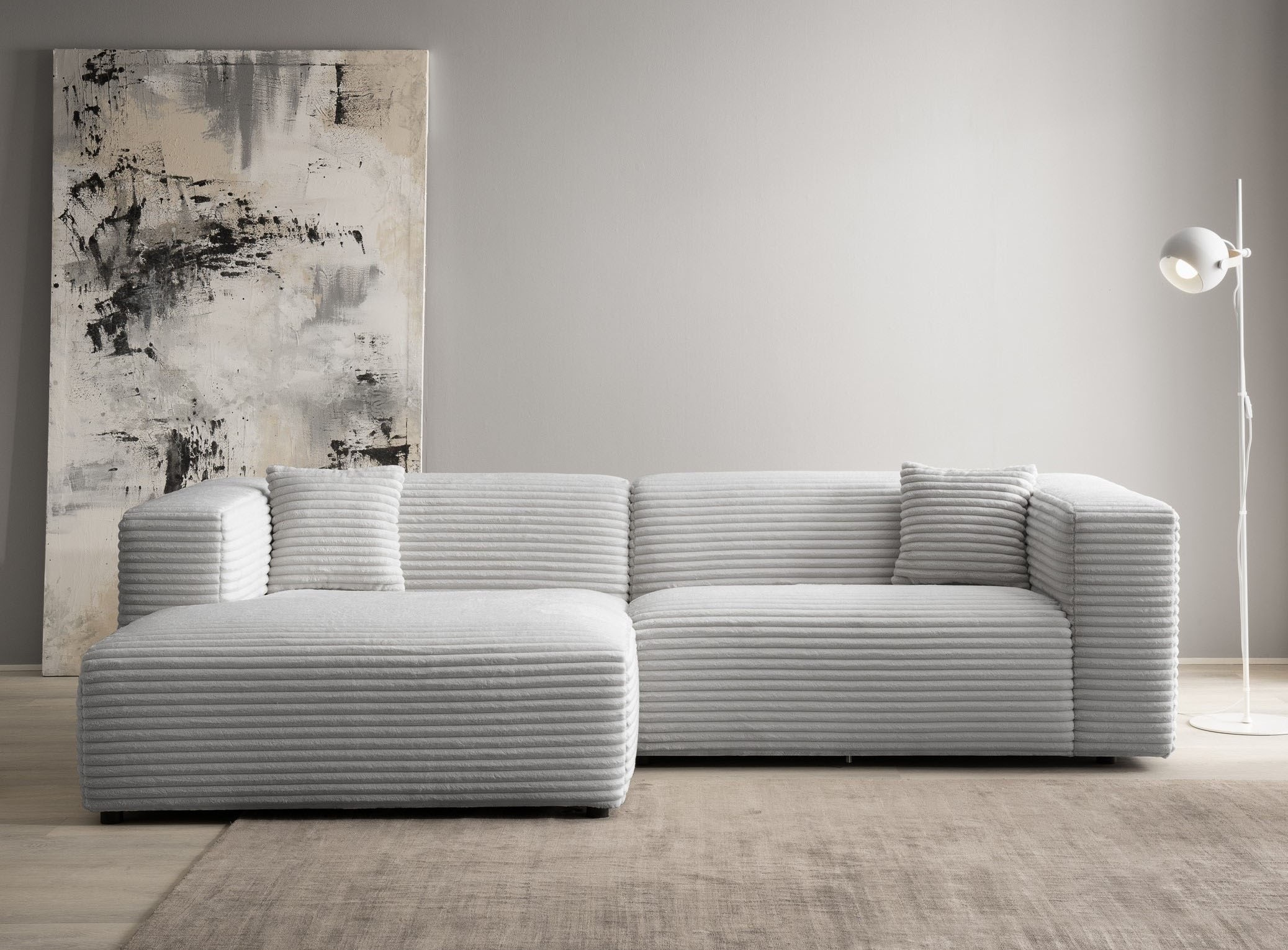 andas Ecksofa "BAKELS, L-Form in Cord oder Boucle-Stoff, moderne Couch", wa günstig online kaufen