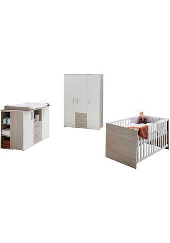 Babyzimmer-Komplettset »Geert«, (Set, 4 St., Kinderbett, Regal, Schrank,...