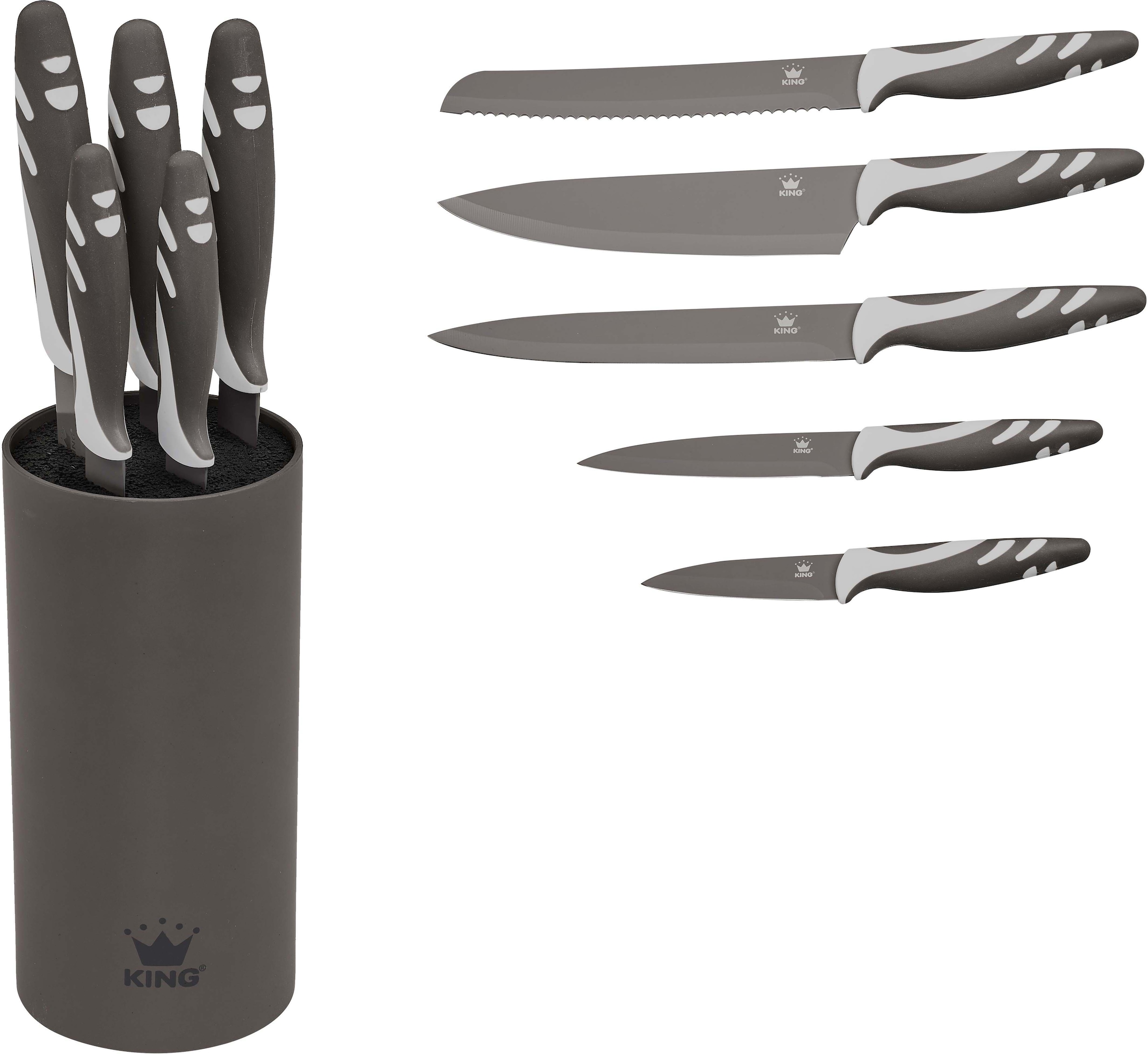 KING Topf-Set »Shine Grey«, Aluminiumguss, (Set, 8 tlg.), Induktion, ( Schmortopf, Pfanne, Messerblock) online bestellen