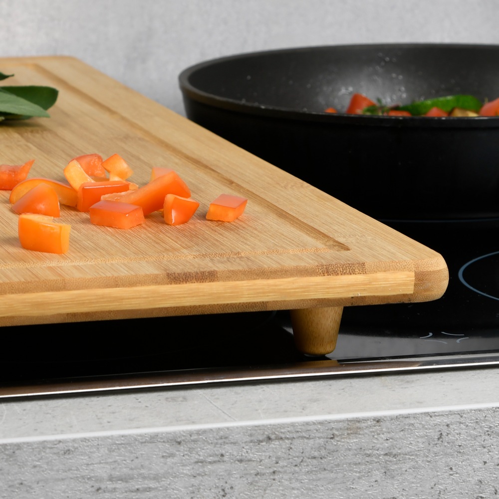 KESPER® Herdblende-/Abdeckplatte »Herdabdeckplatte, Bon appetit, Bambus«, (1 tlg.), mit vier Bambusfüßen