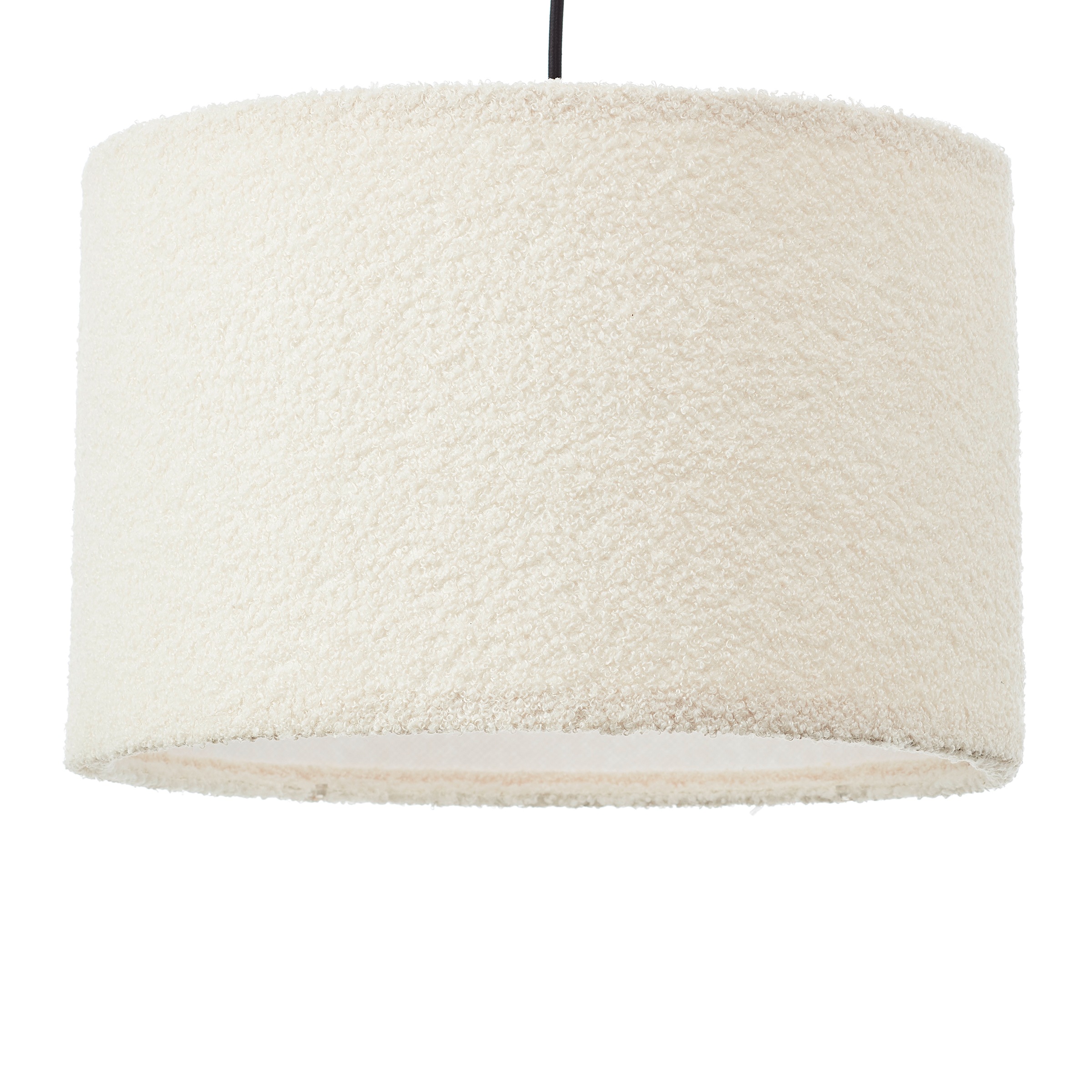 Brilliant Pendelleuchte »Teddy«, 1 flammig, Leuchtmittel E27 | ohne Leuchtmittel, flauschiger Teddystoff, 150 x 35 cm, E27, kürzbar, Textil, beige