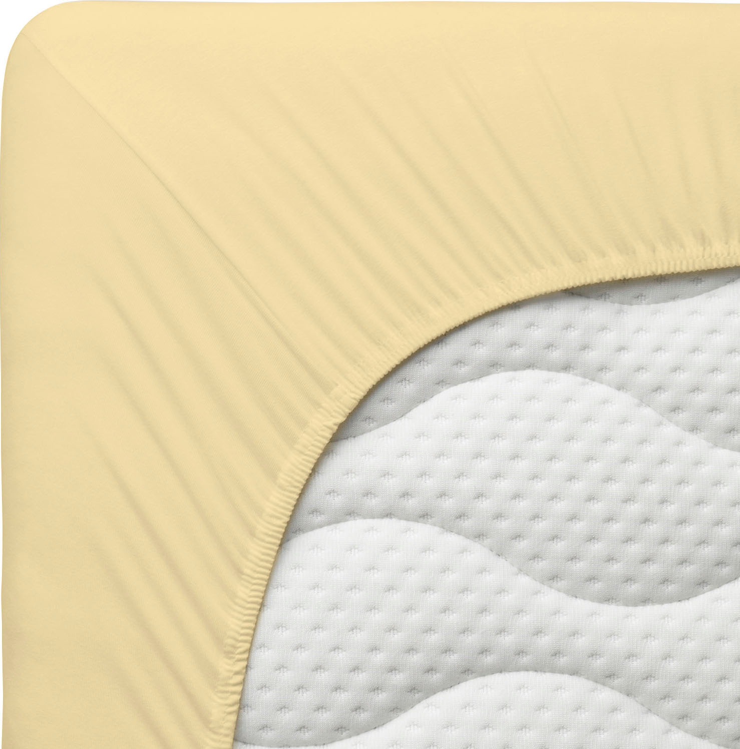 Schlafgut Spannbettlaken »PURE Bio-Baumwolle mit Elasthan, dehnbar blickdicht, straff, Bettlaken«, PREMIUM Laken für Matratzen bis 30cm Höhe, in 90x200, 140x200, 180x200