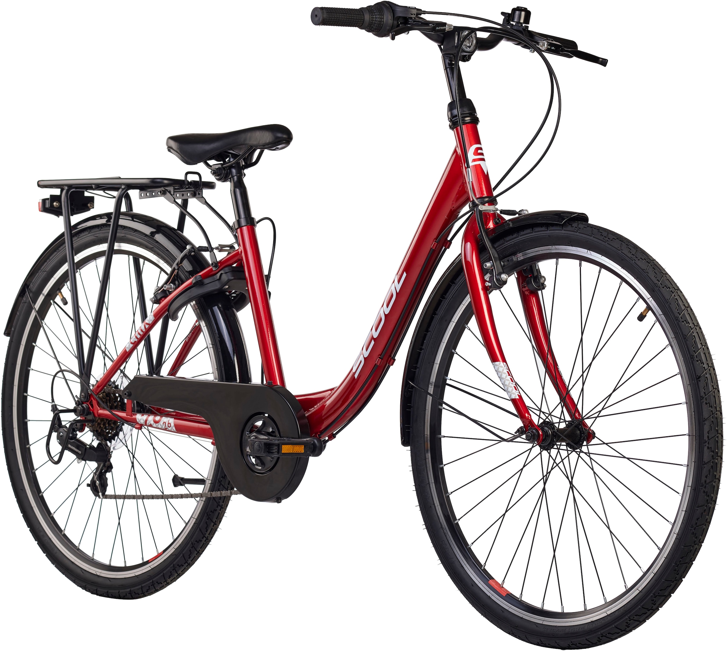 S’COOL Jugendfahrrad »S'COOL chiX« 6 Gang Shimano Kettenschaltung 26 Zoll, Jugendliche, mit Gepäckträger und Schutzblech