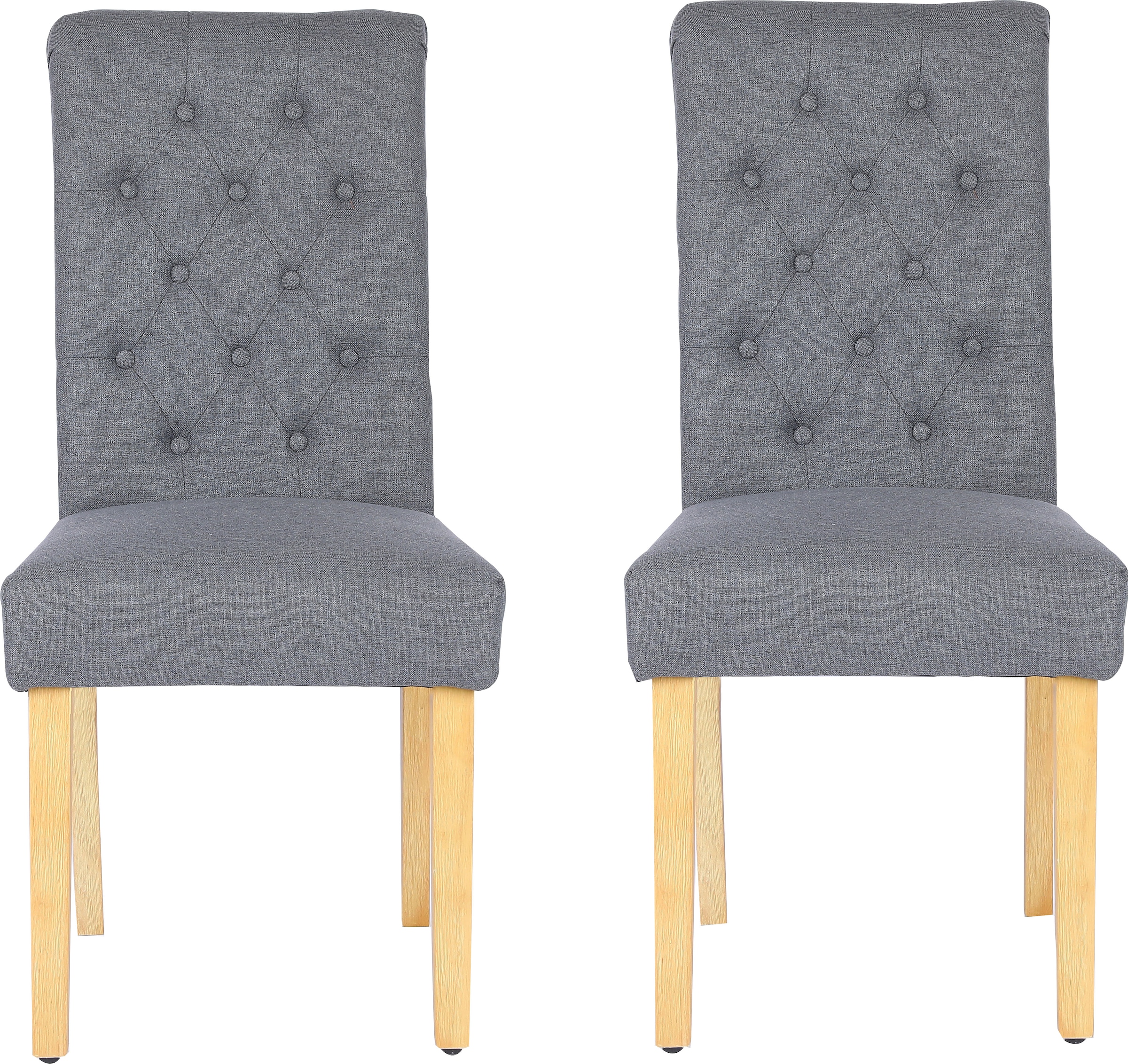 Home affaire Esszimmerstuhl »Liao, 2er-Set«, (Set), pflegeleichter Webstoff Bezug, Knopfheftung, Sitzhöhe ca. 51 cm