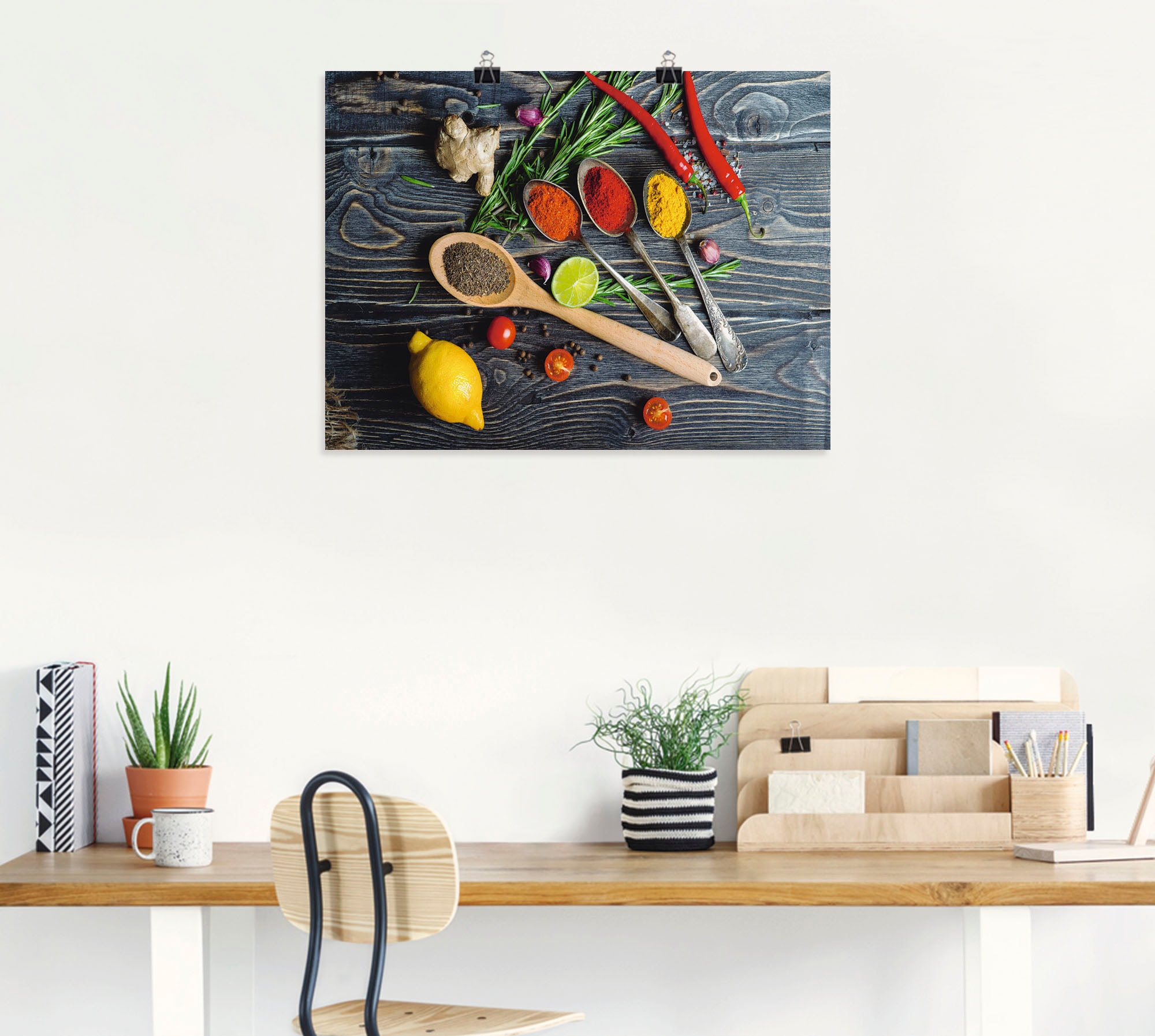 Artland Wandbild »Gewürze in Metalllöffeln« Lebensmittel 1 Stk. tlg. als Alubild, Leinwandbild, Poster in verschied. Größen