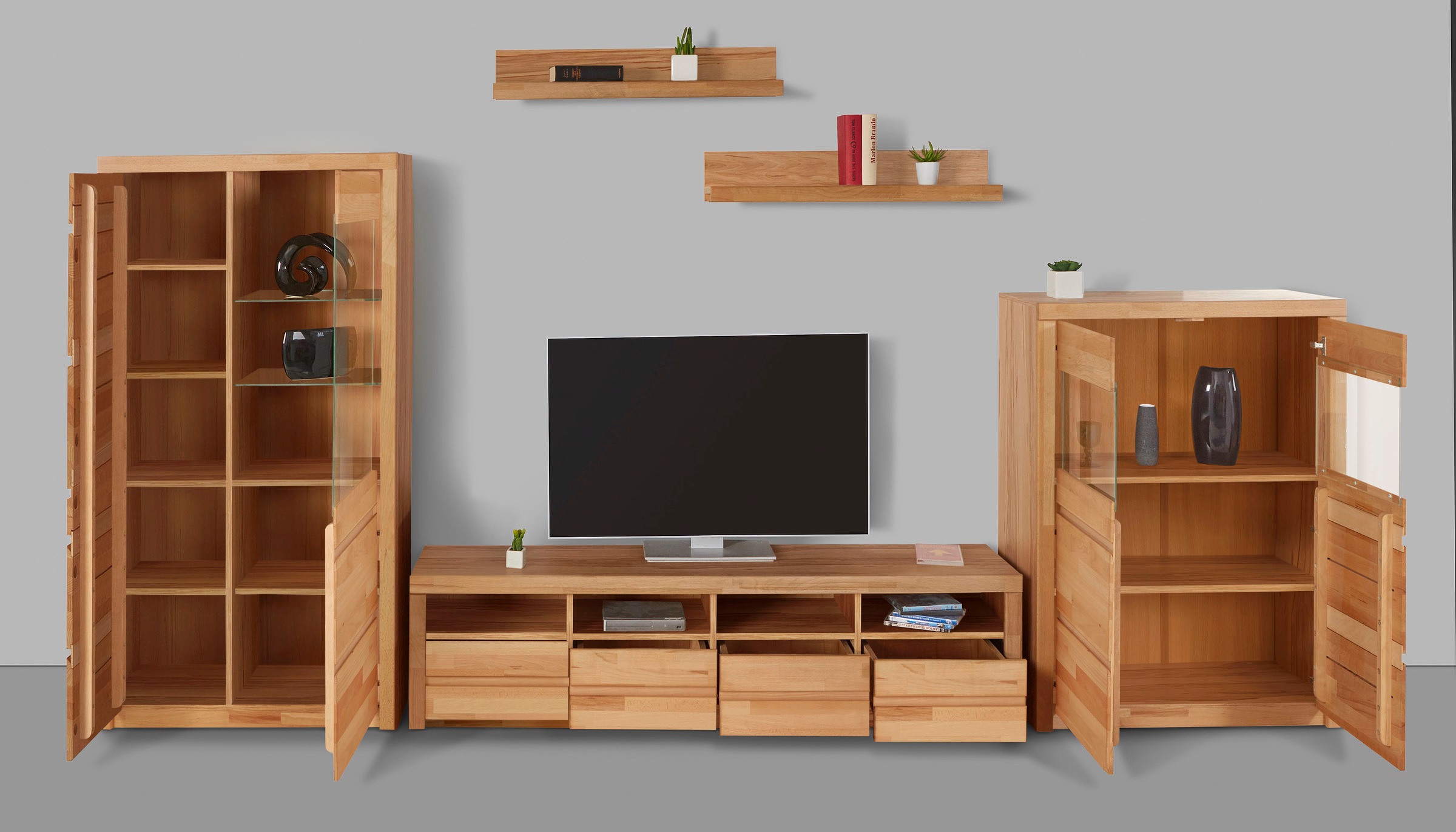 Home affaire Wohnwand »Silkeborg«, (Set, 5 St.), teilmassiv mit schöner, gr günstig online kaufen
