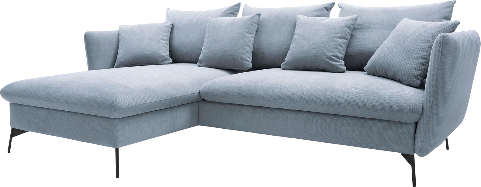 OTTO home Ecksofa »LIVORNO,258 cm, L-Form,« Schlaffunktion u. Bettkasten (139/224cm), Samt, Struktur, Webstoff