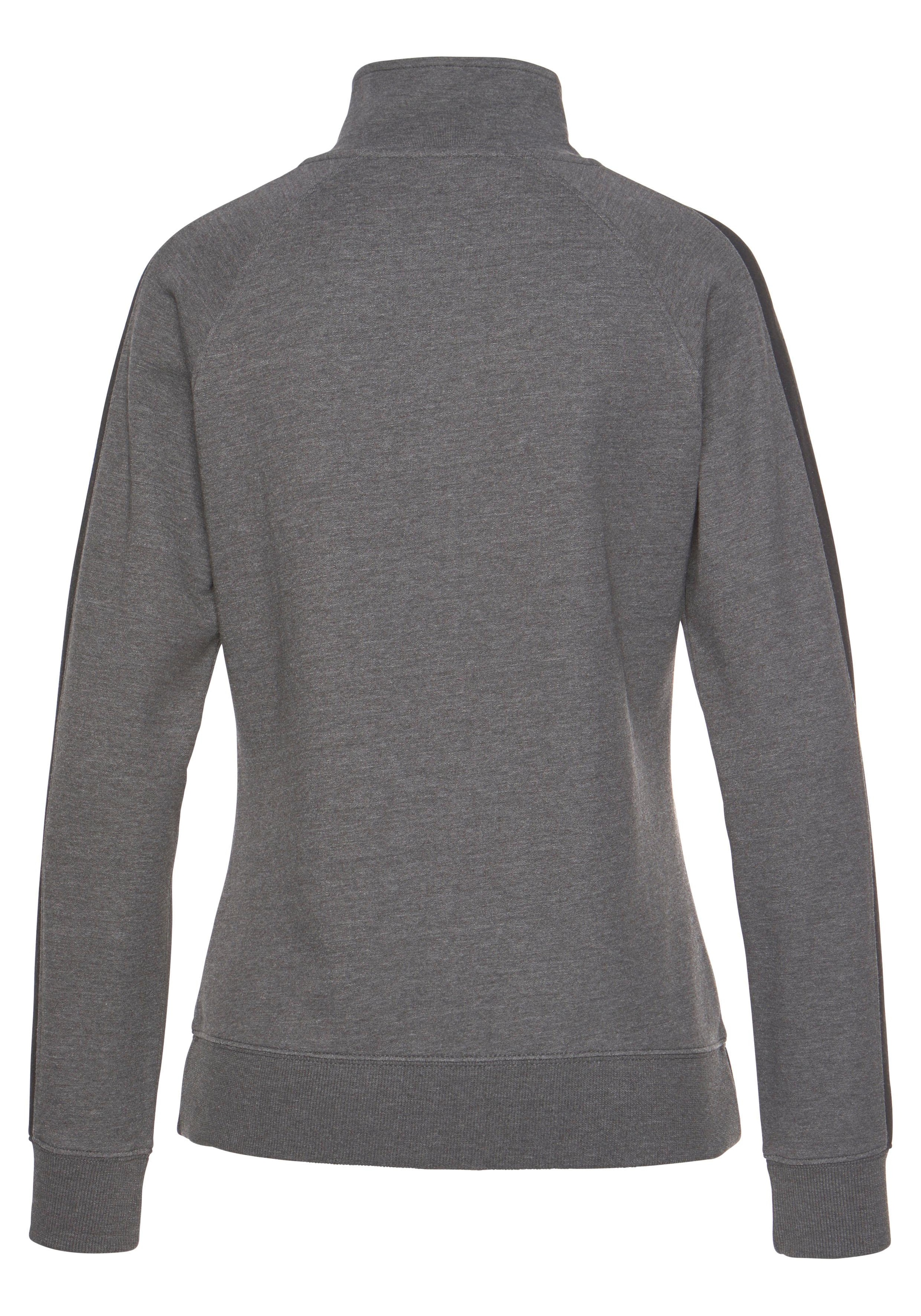 Bench. Loungewear Sweatjacke, mit Seitenstreifen und Stehkragen, Loungewear