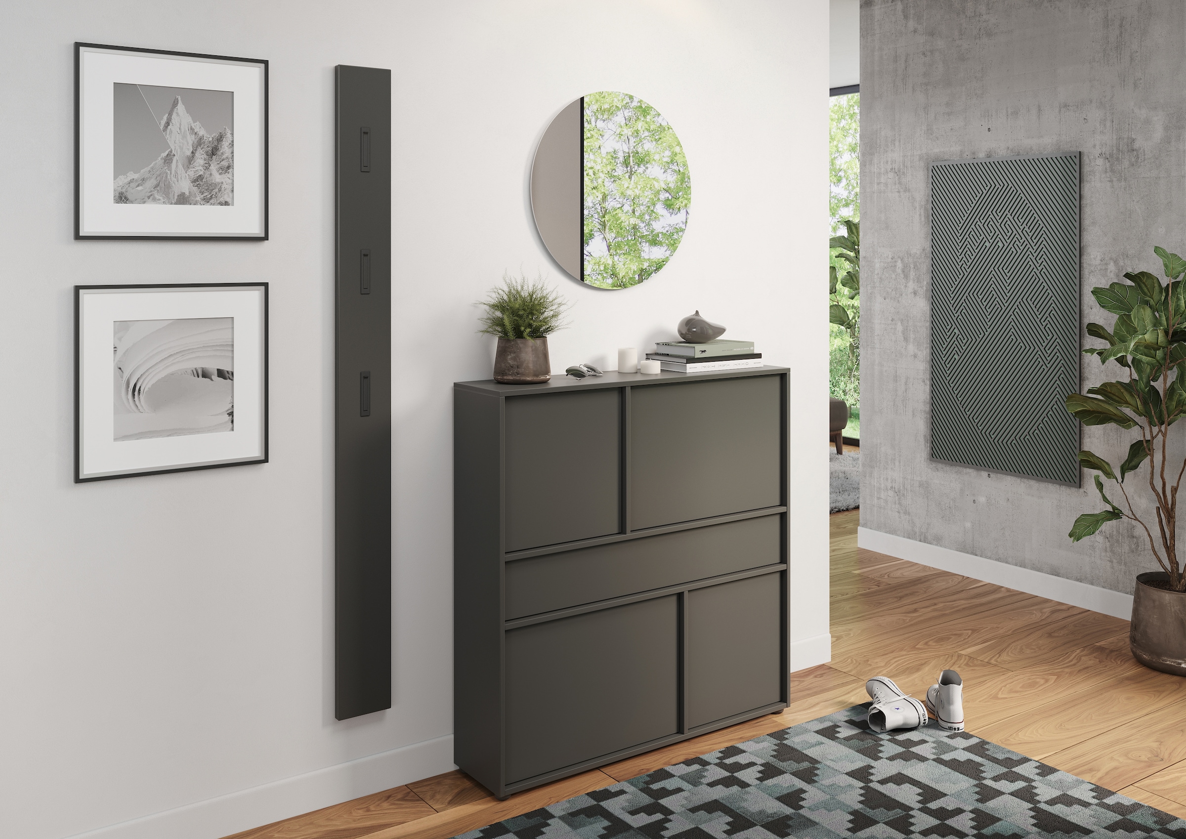 GERMANIA Mehrzweckschrank »Ameca 2.0«, stehend montierbar; Flurschrank in geringer Tiefe, Breite 105 cm