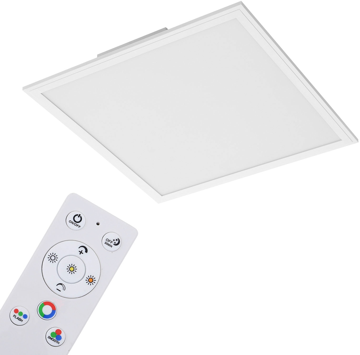 Briloner Leuchten LED Panel »7152016 Colour«, Leuchtmittel LED-Board | LED fest integriert, Deckenlampe, 45x45x7cm, Weiß, 24W, Wohnzimmer, Schlafzimmer, Küche