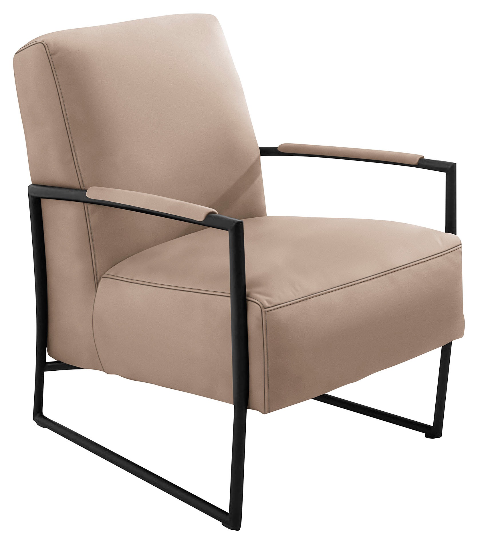 K+W Komfort & Wohnen Cocktailsessel, mit bezogenen Armlehnen, Gestell in Metall schwarz Struktur