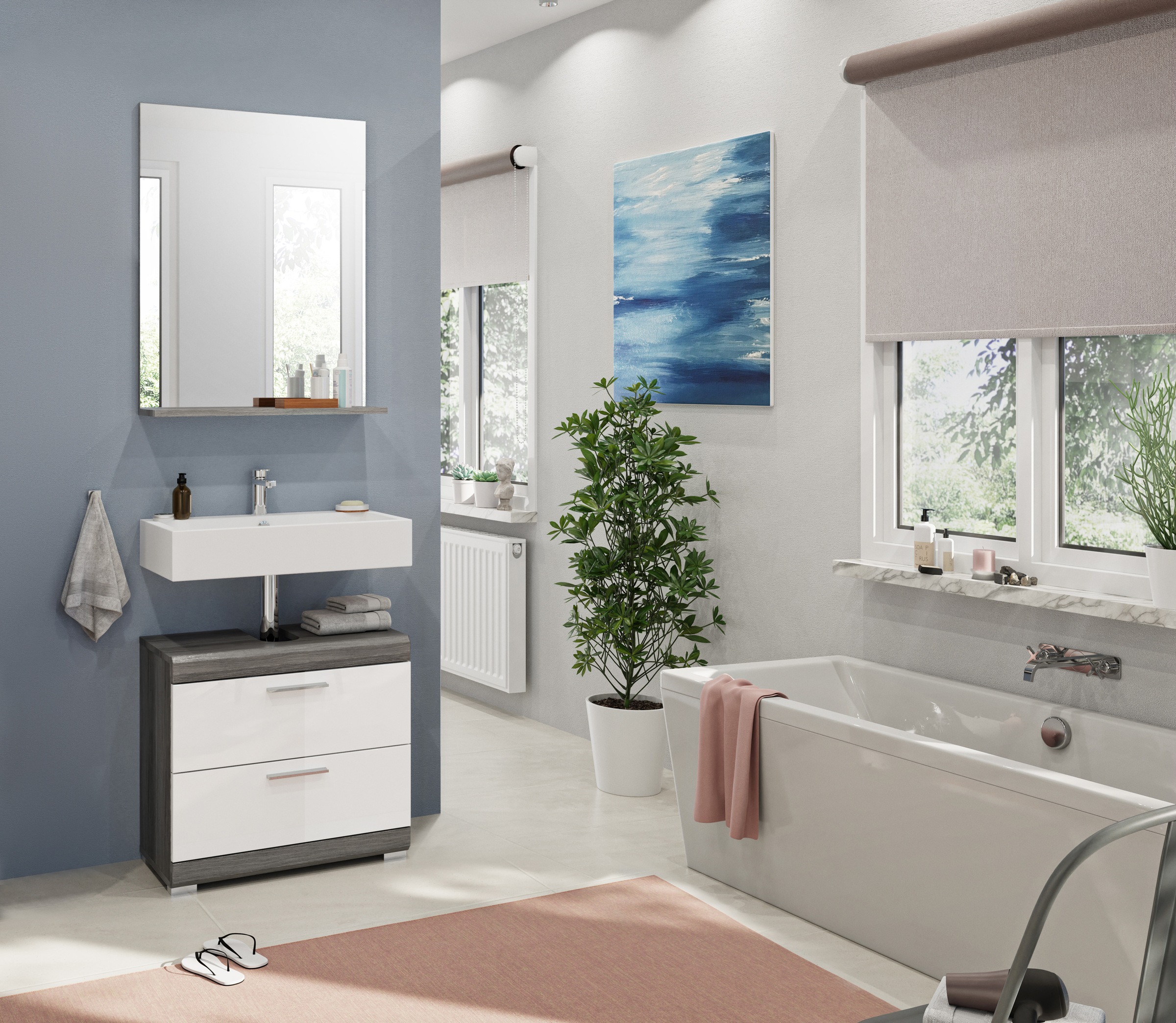INOSIGN Badmöbel-Set »Siena, 2 teilig, bestehend aus: Waschbeckenunterschra günstig online kaufen
