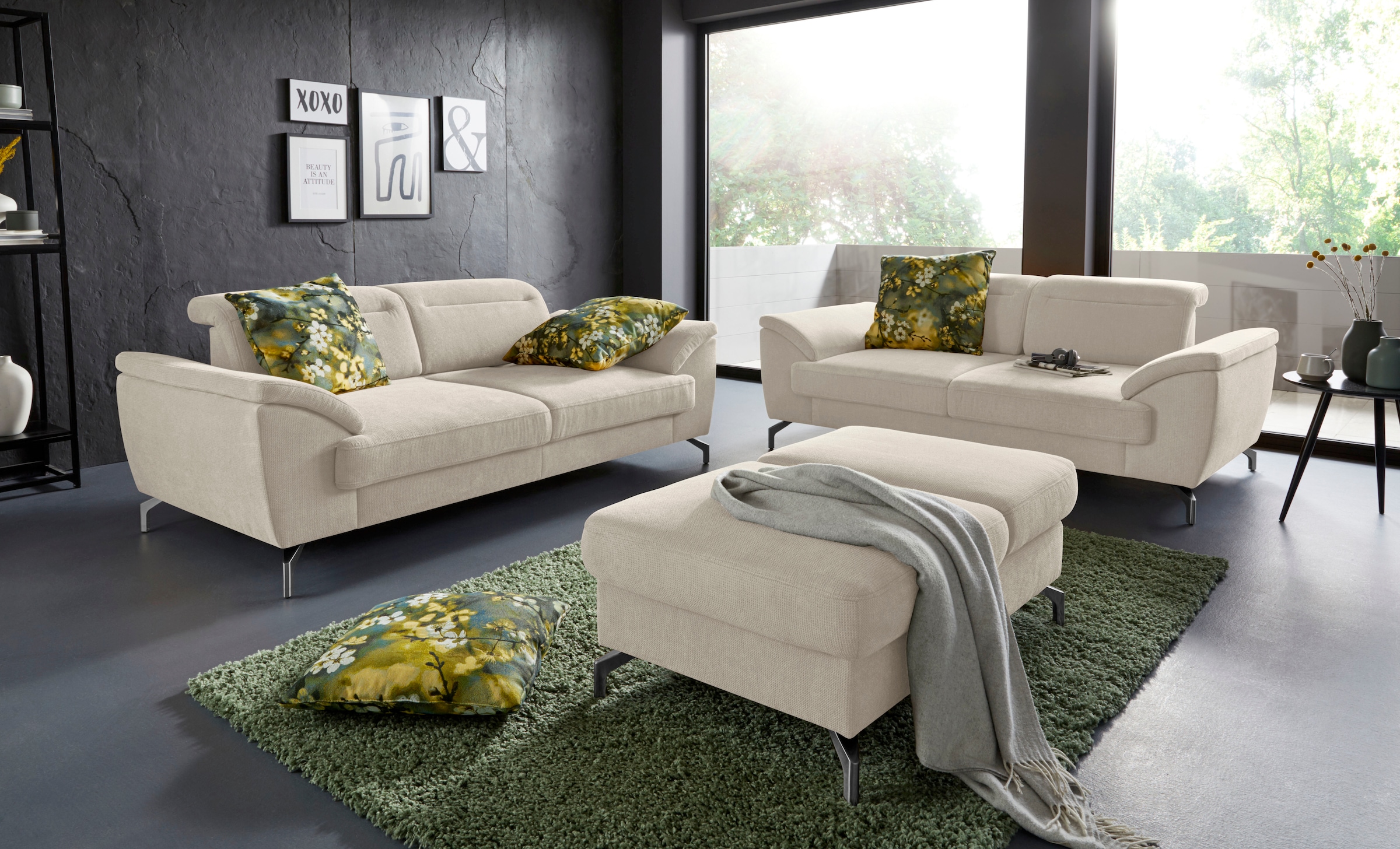 sit&more Hocker »Percy«, Fußhöhe 15cm, mit Klappfunktion, wahlweise in 2 Fußfarben