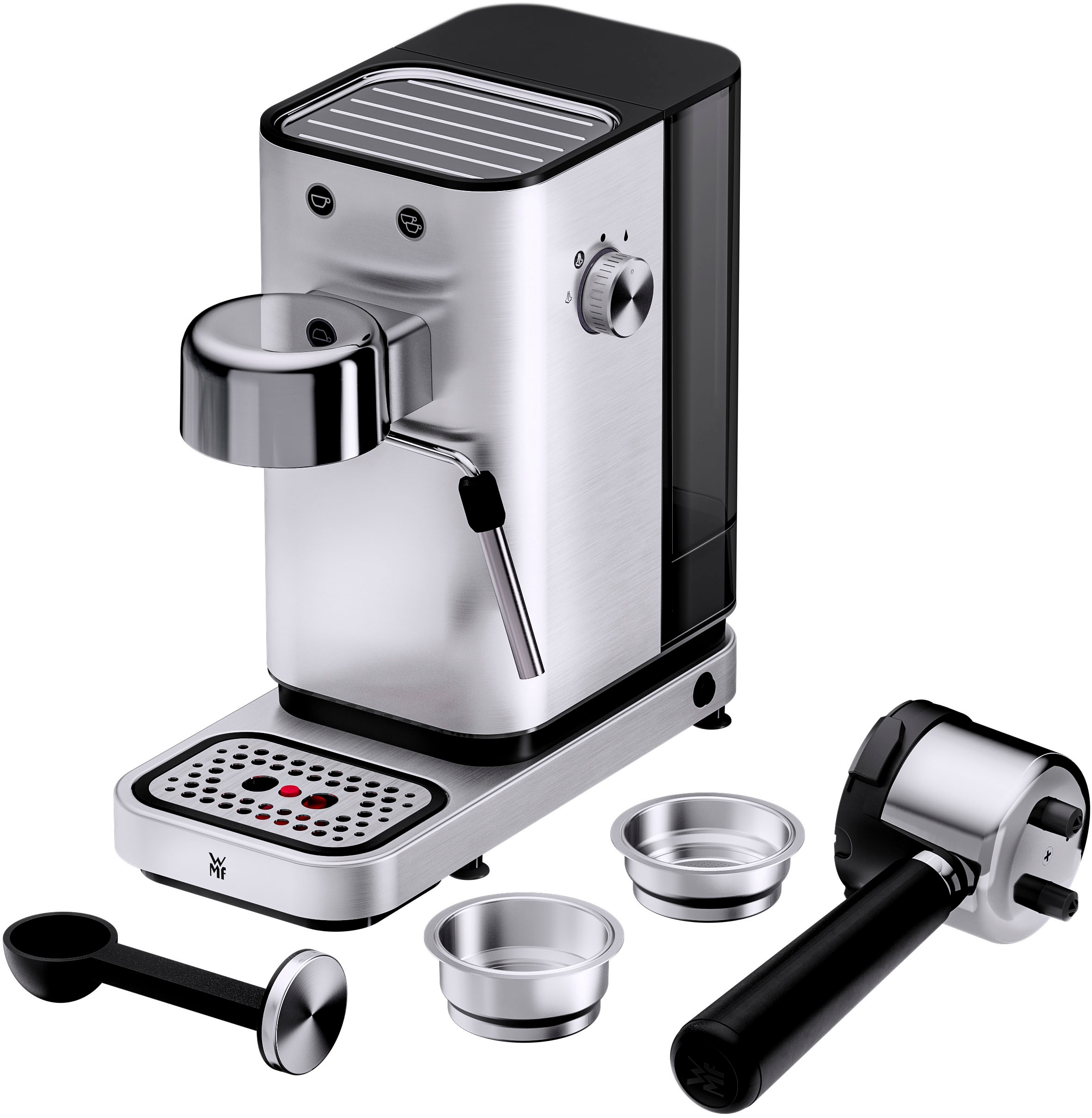 WMF Espressomaschine »LONO«, kompakt, elegant, 15 bar, 1350 Watt, Milchschaumdüse, Cromargan