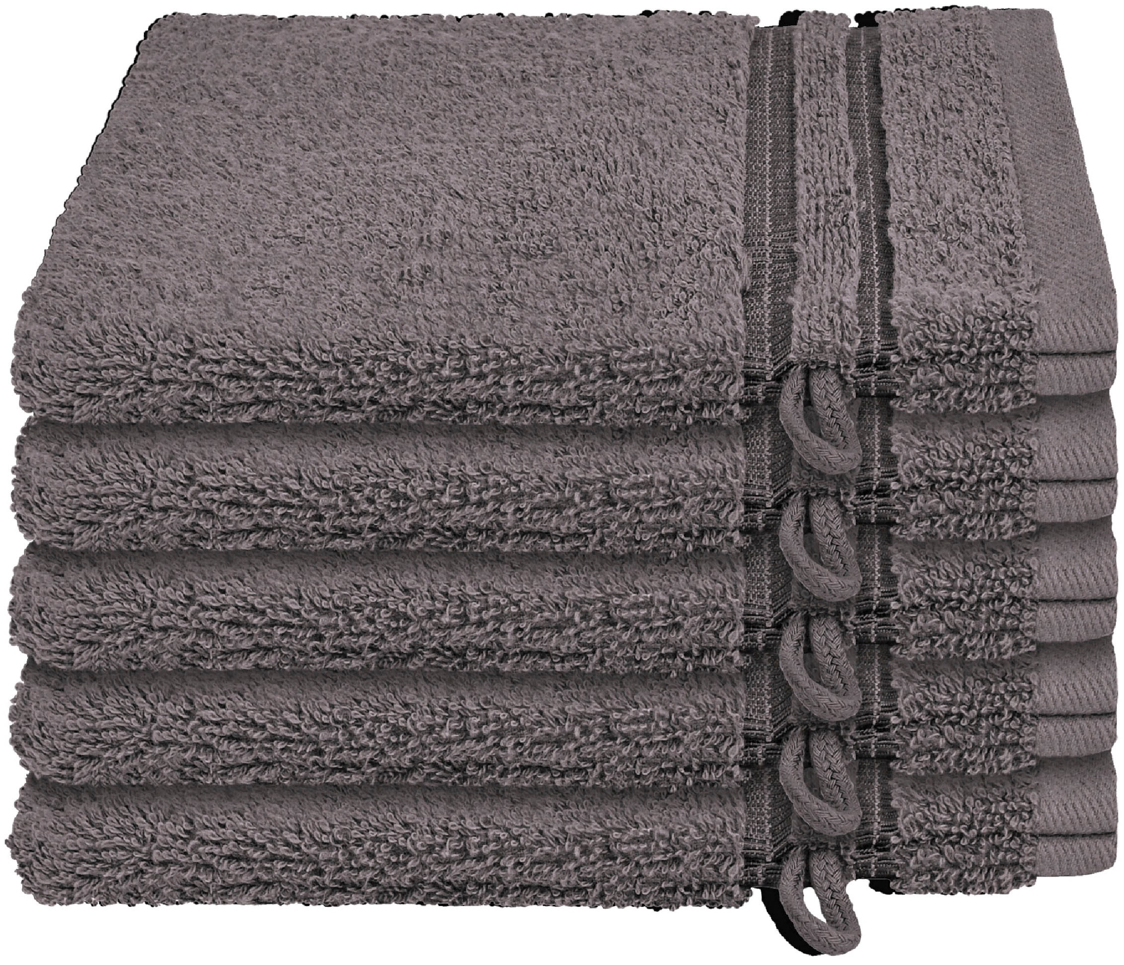 Schiesser Waschhandschuh »Schiesser Frottier-Set Milano, 5x Stück«, (5 St., 5er Set Waschlappen 16 x 22 cm), mit Webbordüre