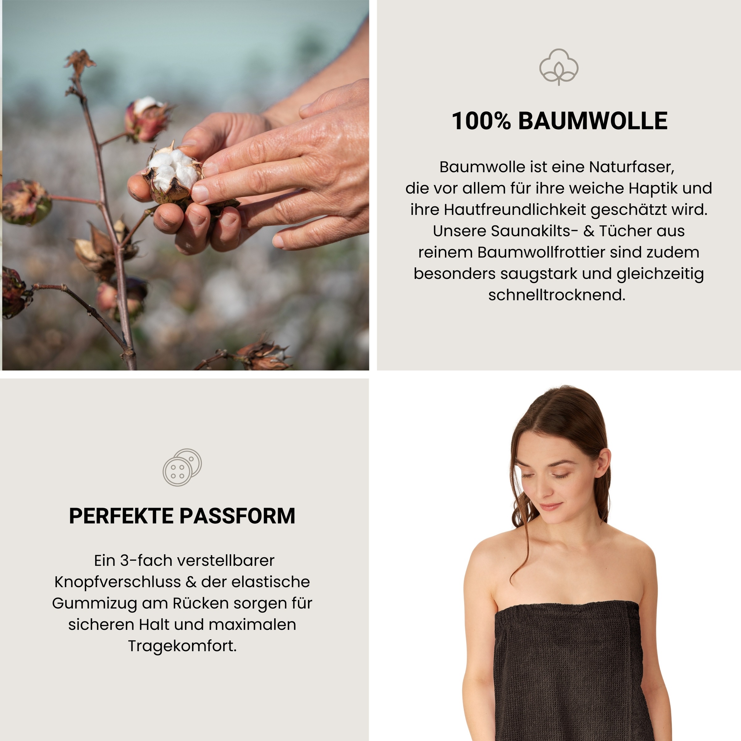 Schiesser Sarong »Saunakilt Turin für Damen in angesagter Reiskornoptik« 1 Stk. Made in Green