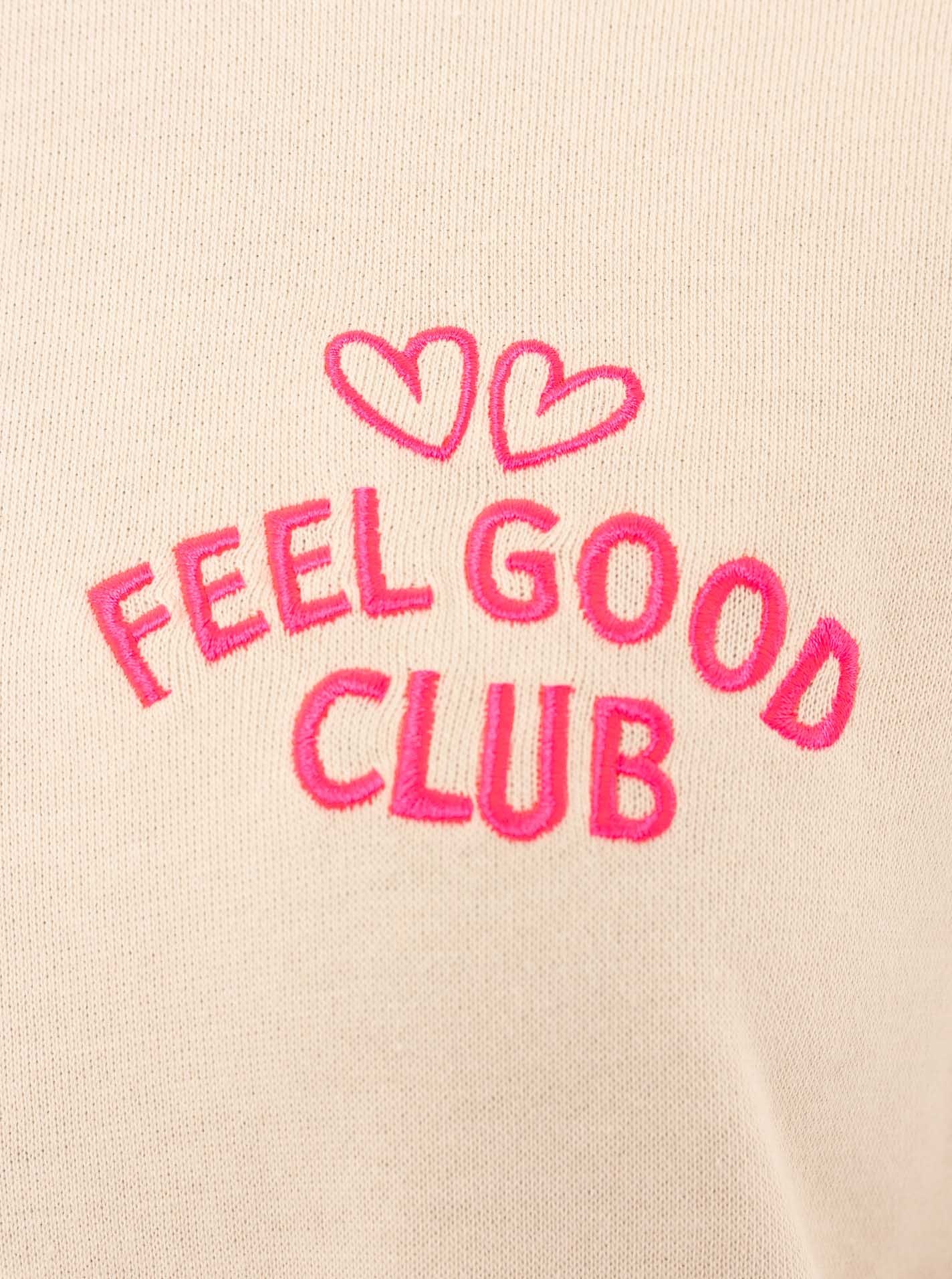 Zwillingsherz Sweatshirt »"Feel Good Club"«, Rundhals, kleine Stickerei vorne

