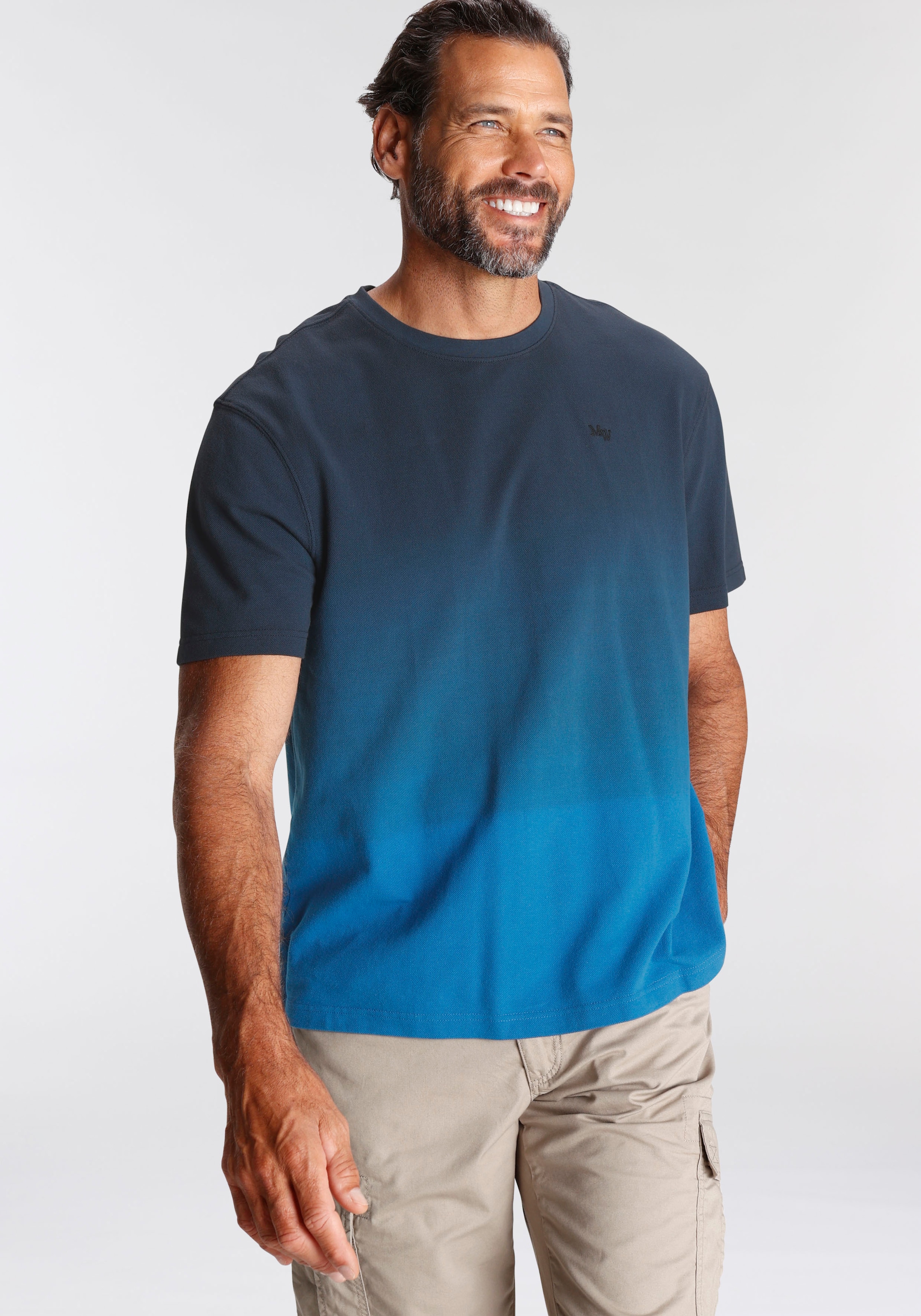 Man's World T-Shirt, mit Farbverlauf in Pique´Qualität