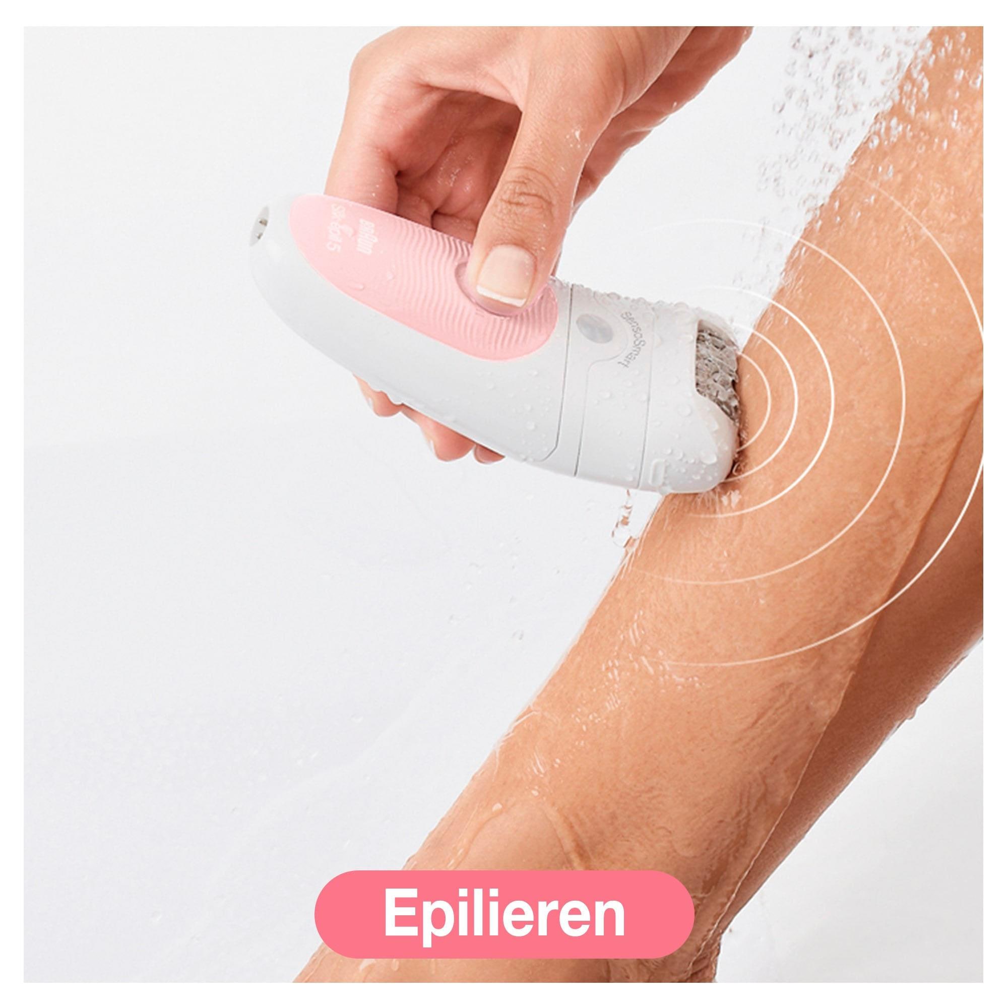 Deluxe Epilierer Beauty-Set 4 Wet&Dry Aufsätze, »Silk-épil Braun 6-in-1 Gesicht & Körper Kabellose 5-895«, Haarentfernung St. online Epilierer für bestellen