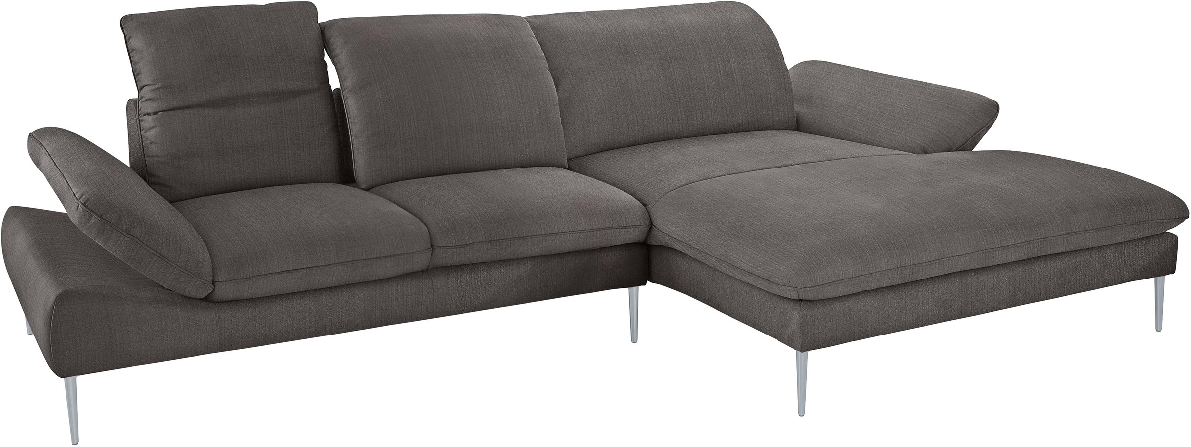 W.SCHILLIG Ecksofa »enjoy&MORE, Designsofa, bequem, zeitlos und elegant, L-Form«, mit Sitztiefenverstellung, Füße silber matt, Breite 340 cm