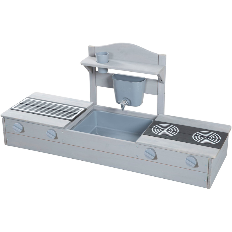 ROBA Sandkasten »2 in 1, Balkonsandkasten mit Matschküche« FSC - schützt Wald grau